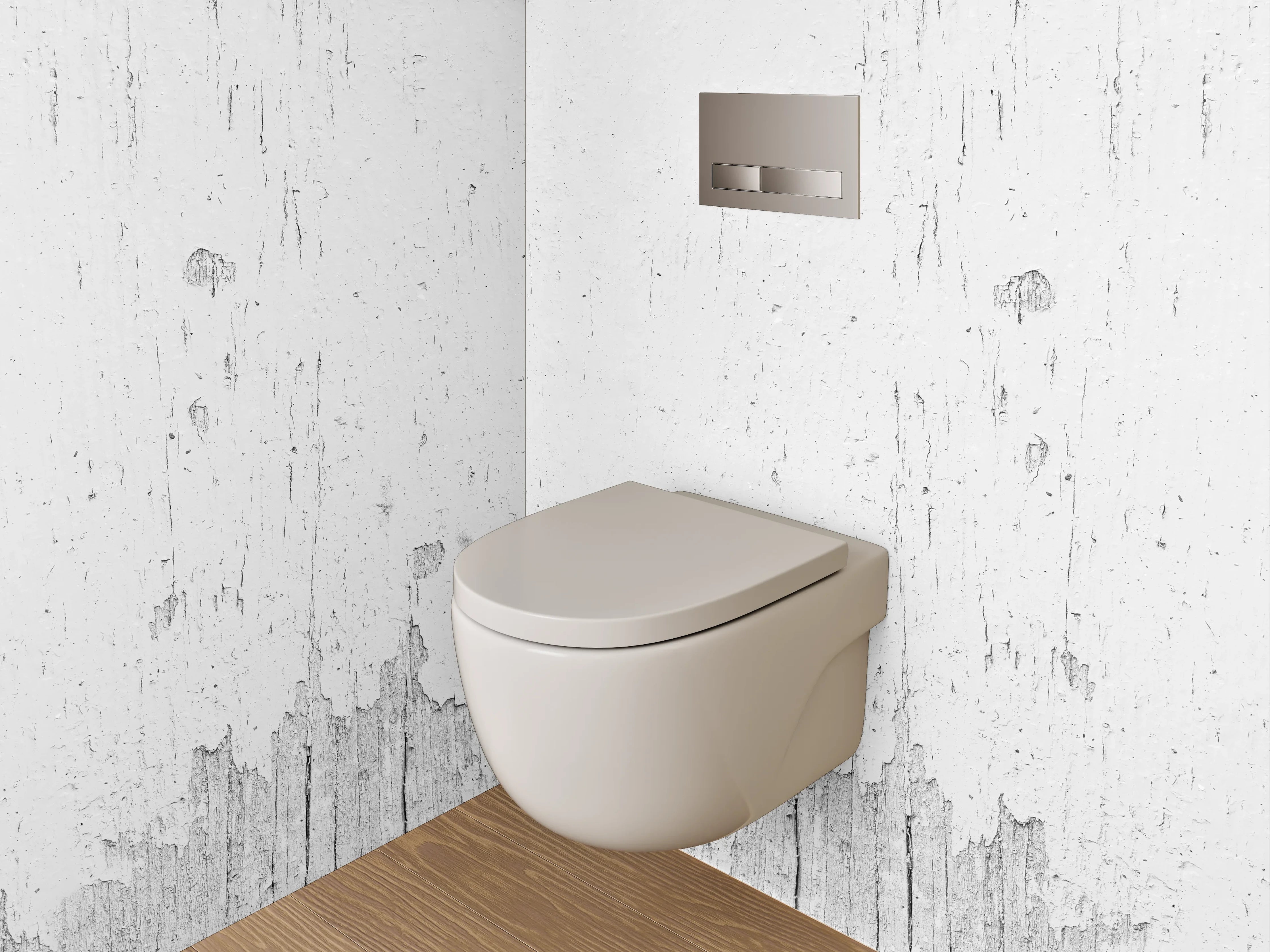 WC-Rückwand - Betongrau Wandoptik in Weiß-Grau