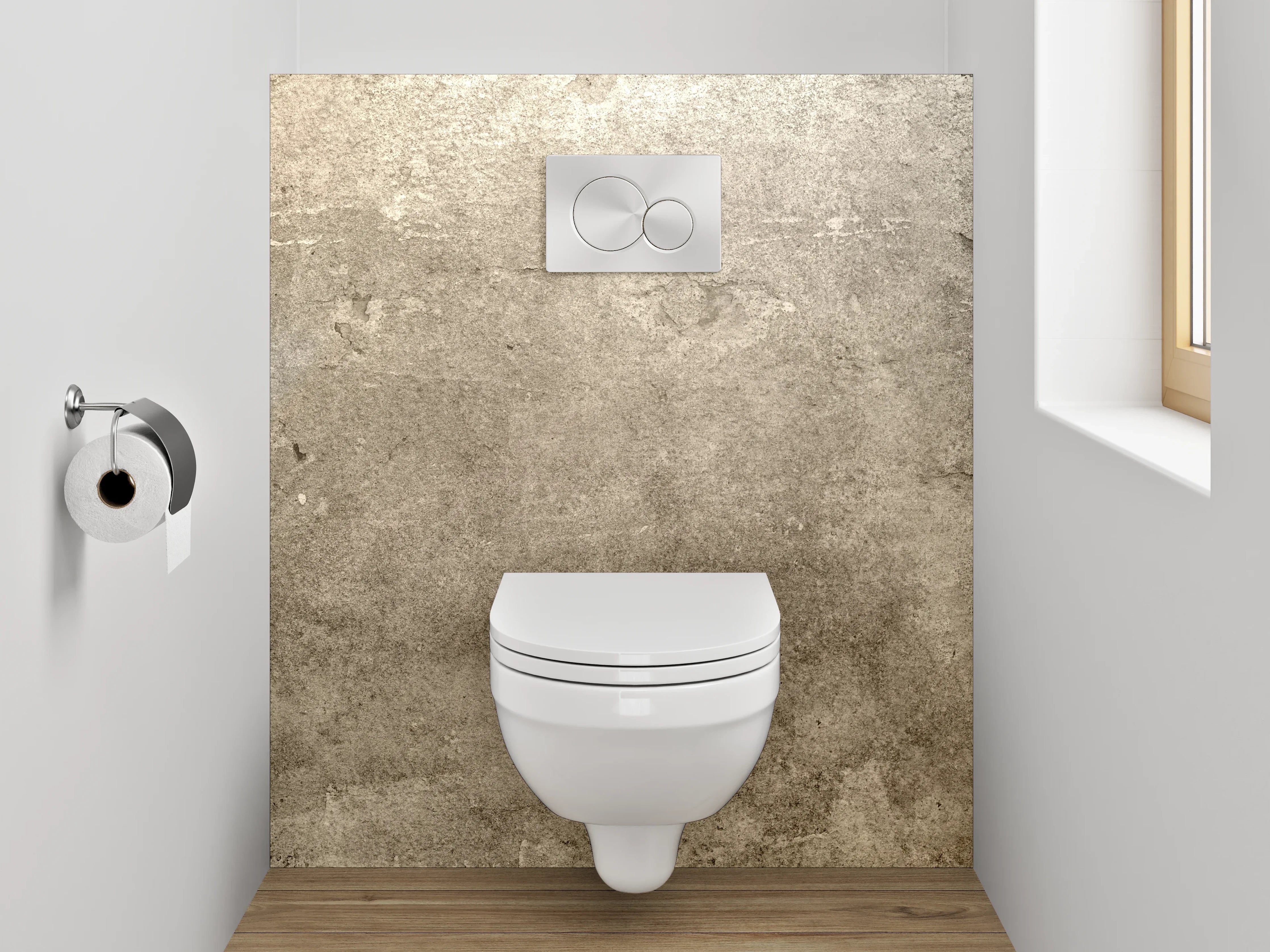 WC-Rückwand - Betonoptik Beige Grau Wanddekor