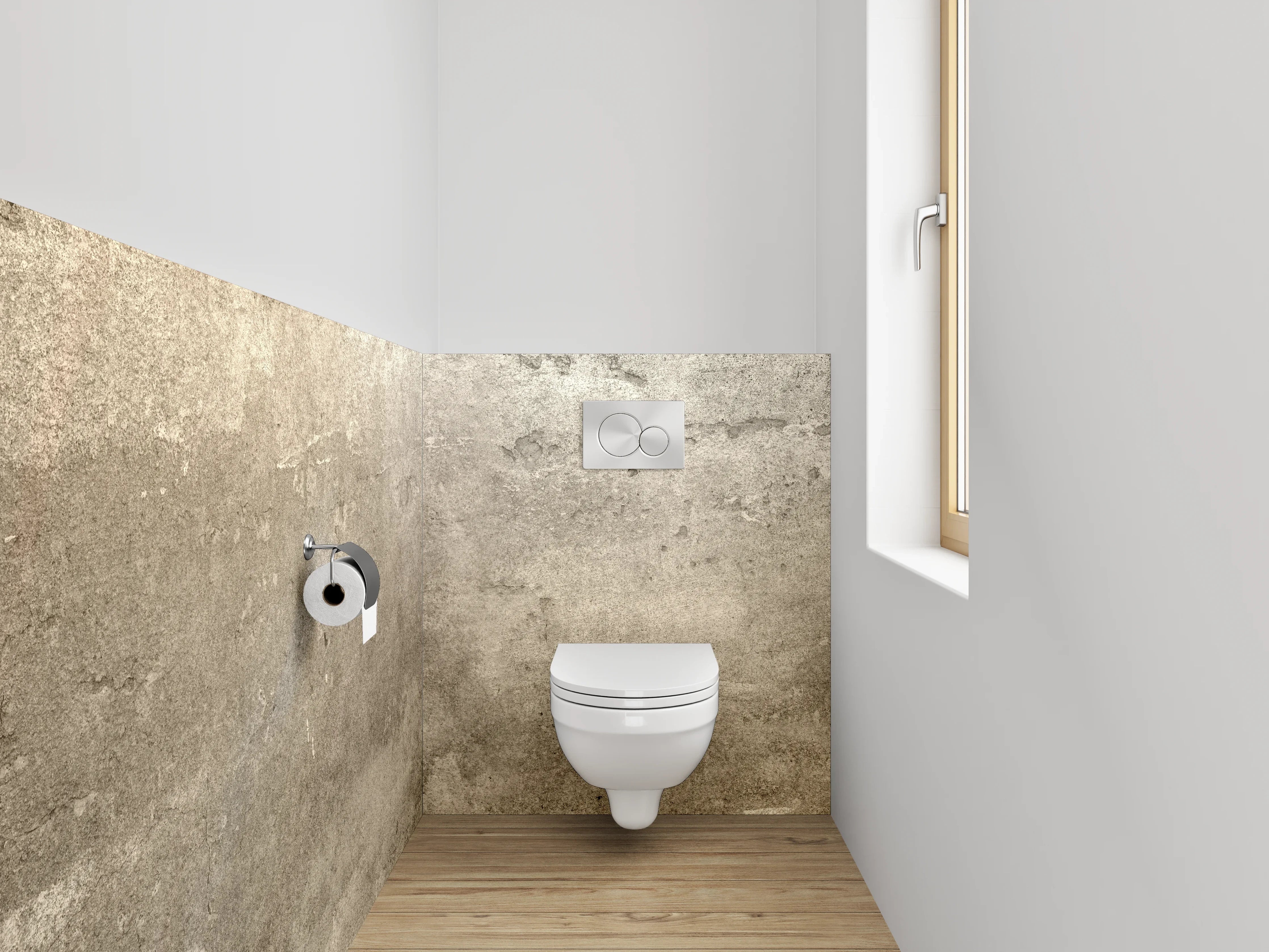 WC-Rückwand - Betonoptik Beige Grau Wanddekor