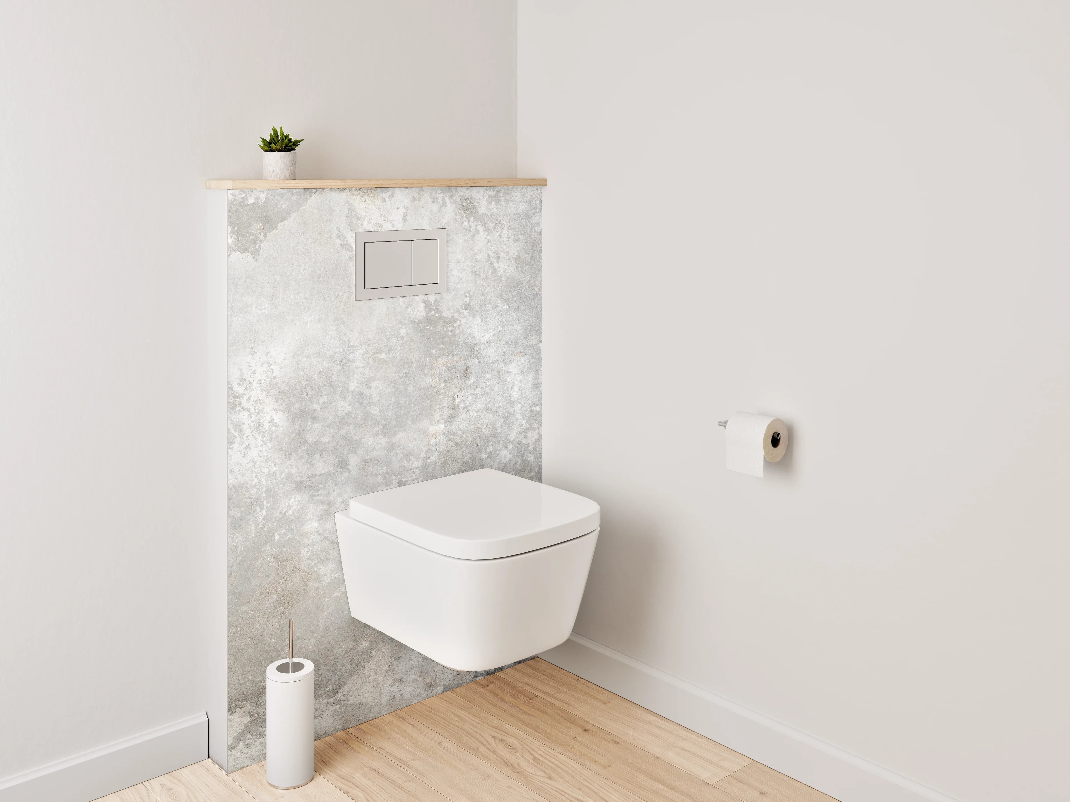 WC-Rückwand - Betonoptik Fliese Grau Weiß