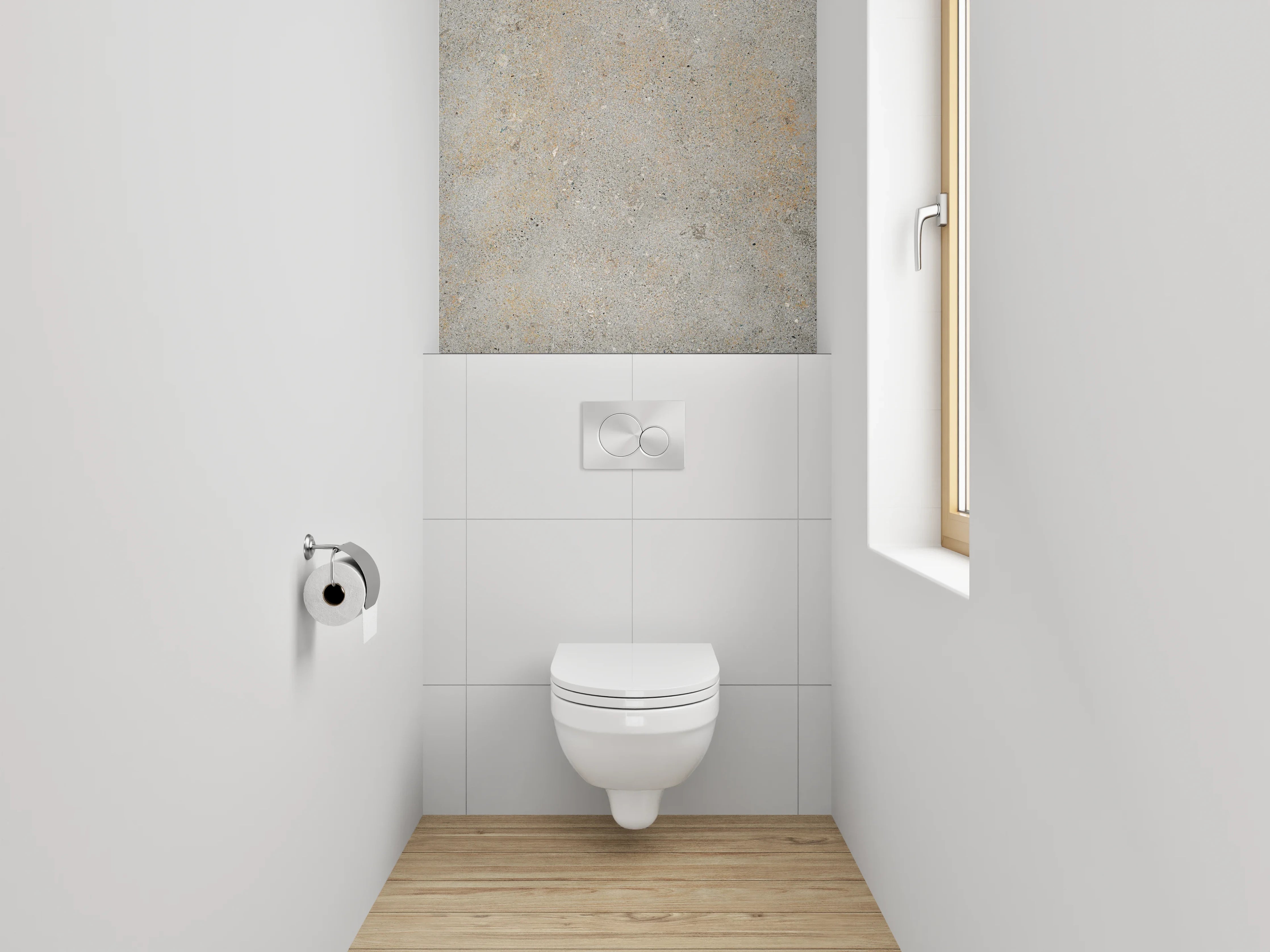 WC-Rückwand - Betonoptik Grau Beige Wandpaneel