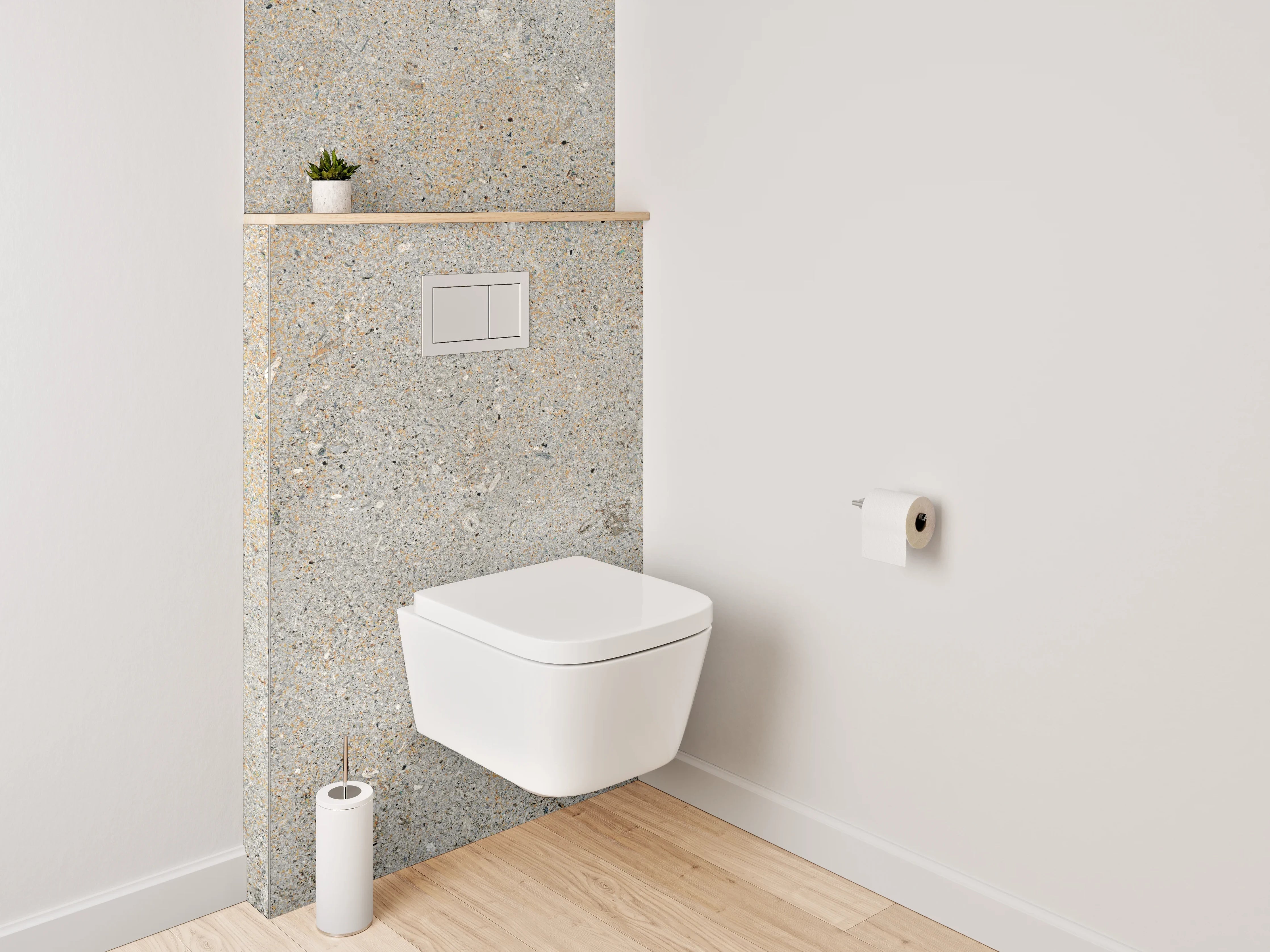 WC-Rückwand - Betonoptik Grau Beige Wandpaneel