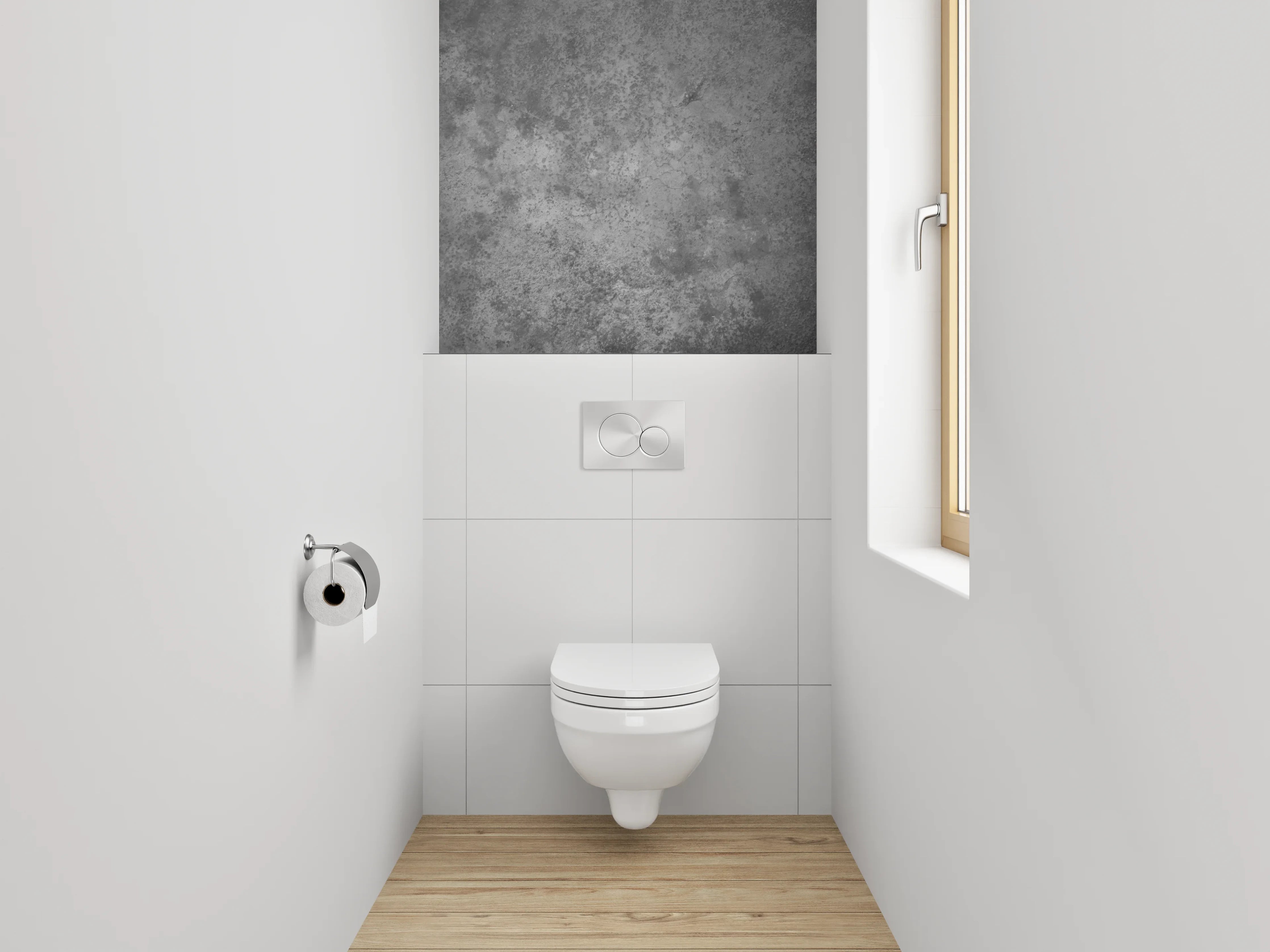 WC-Rückwand - Betonoptik Grau Wanddekor