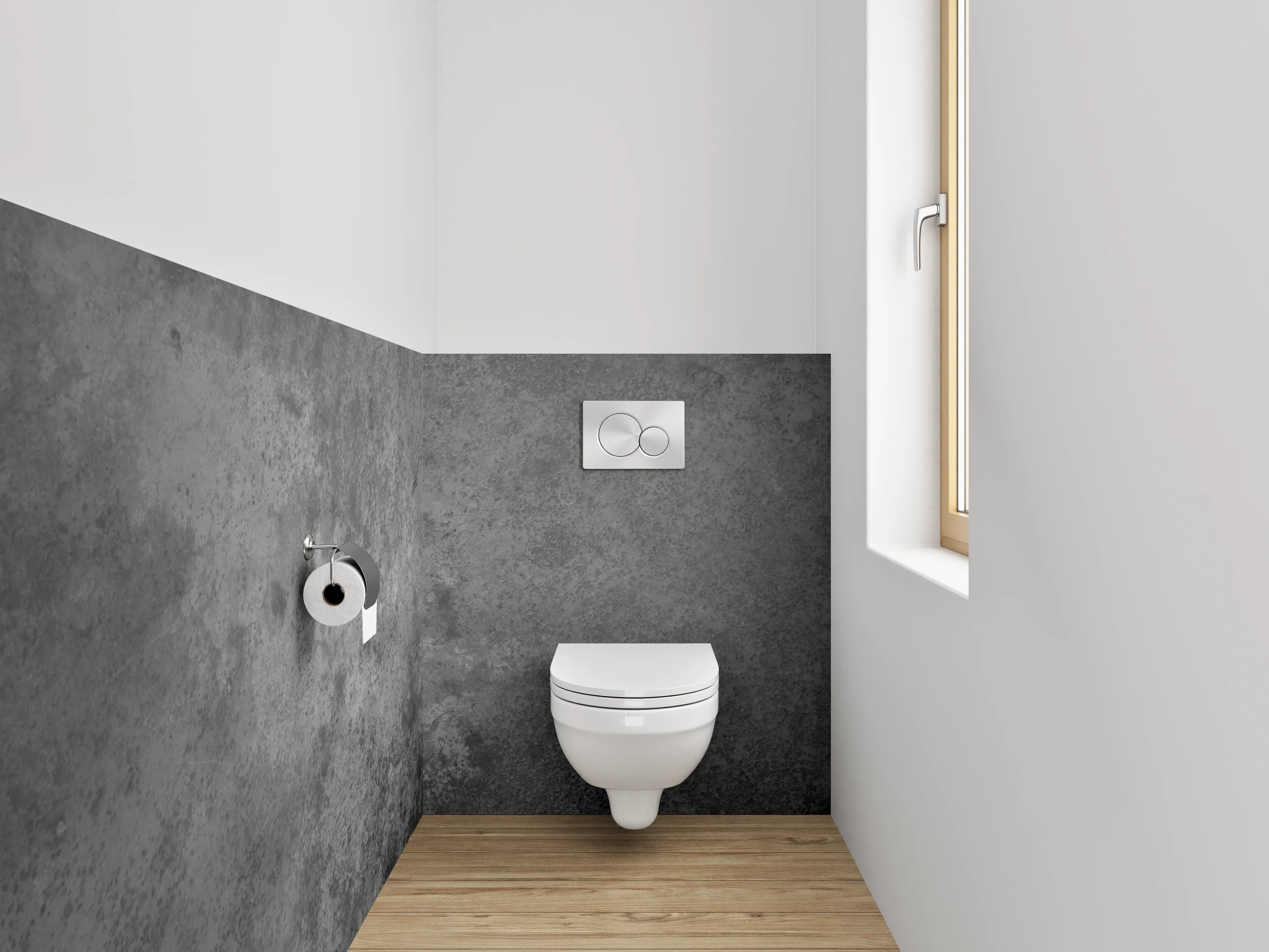 WC-Rückwand - Betonoptik Grau Wanddekor