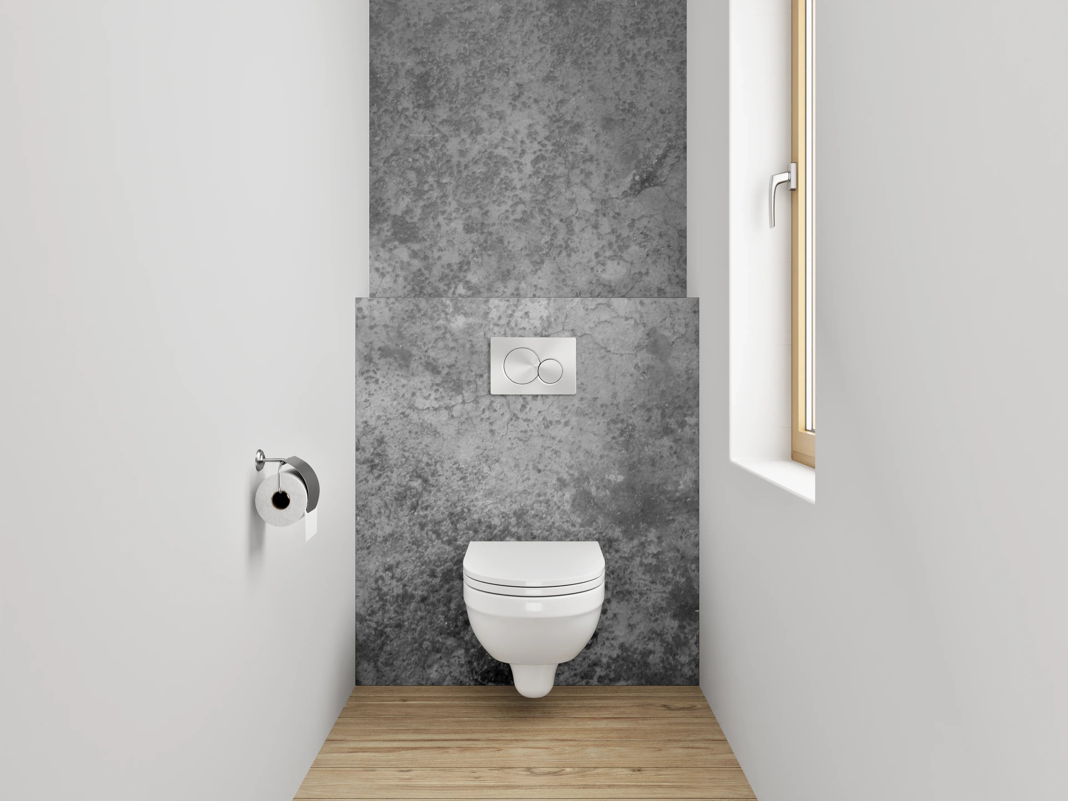 WC-Rückwand - Betonoptik Grau Wanddekor