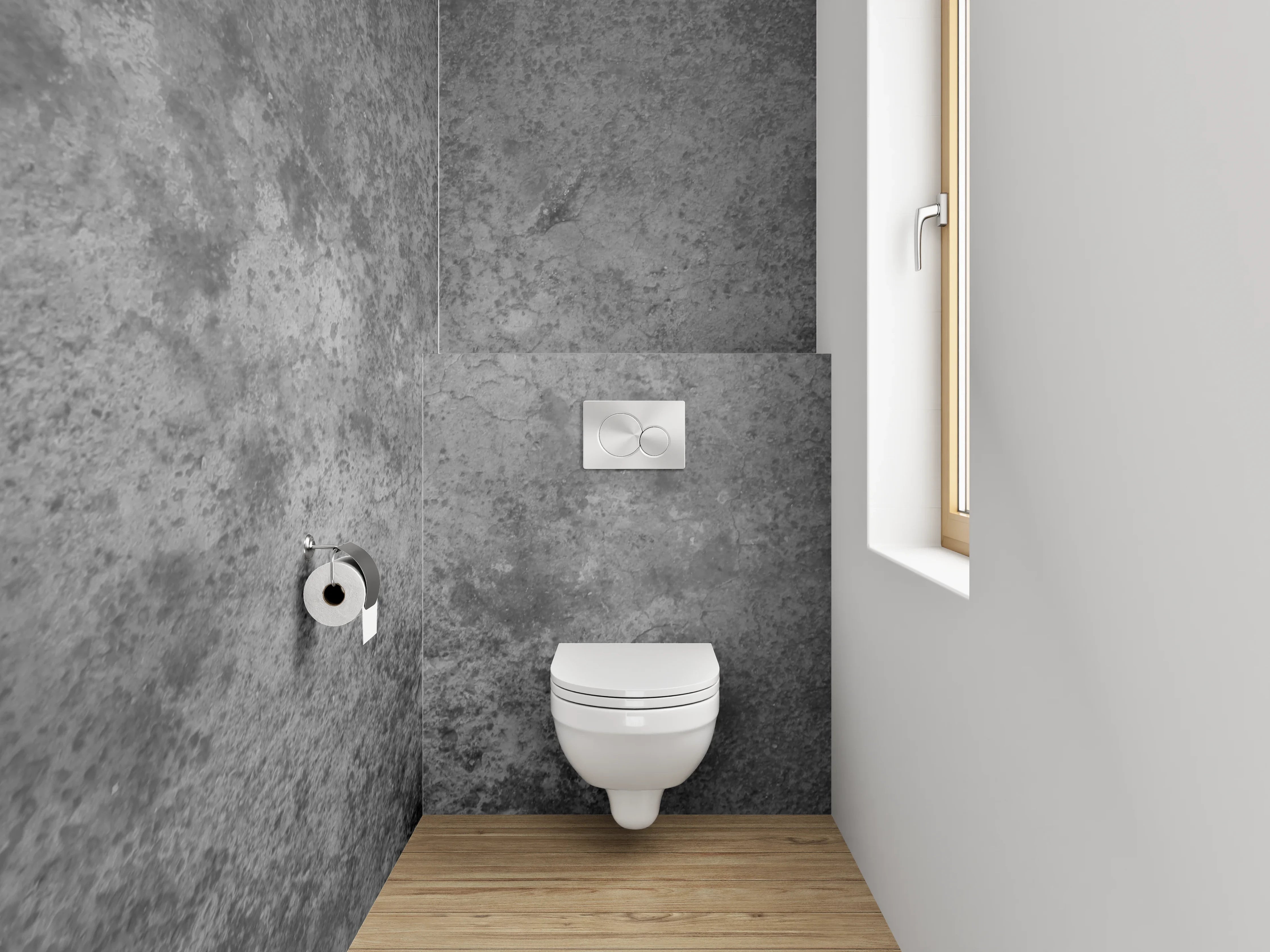 WC-Rückwand - Betonoptik Grau Wanddekor