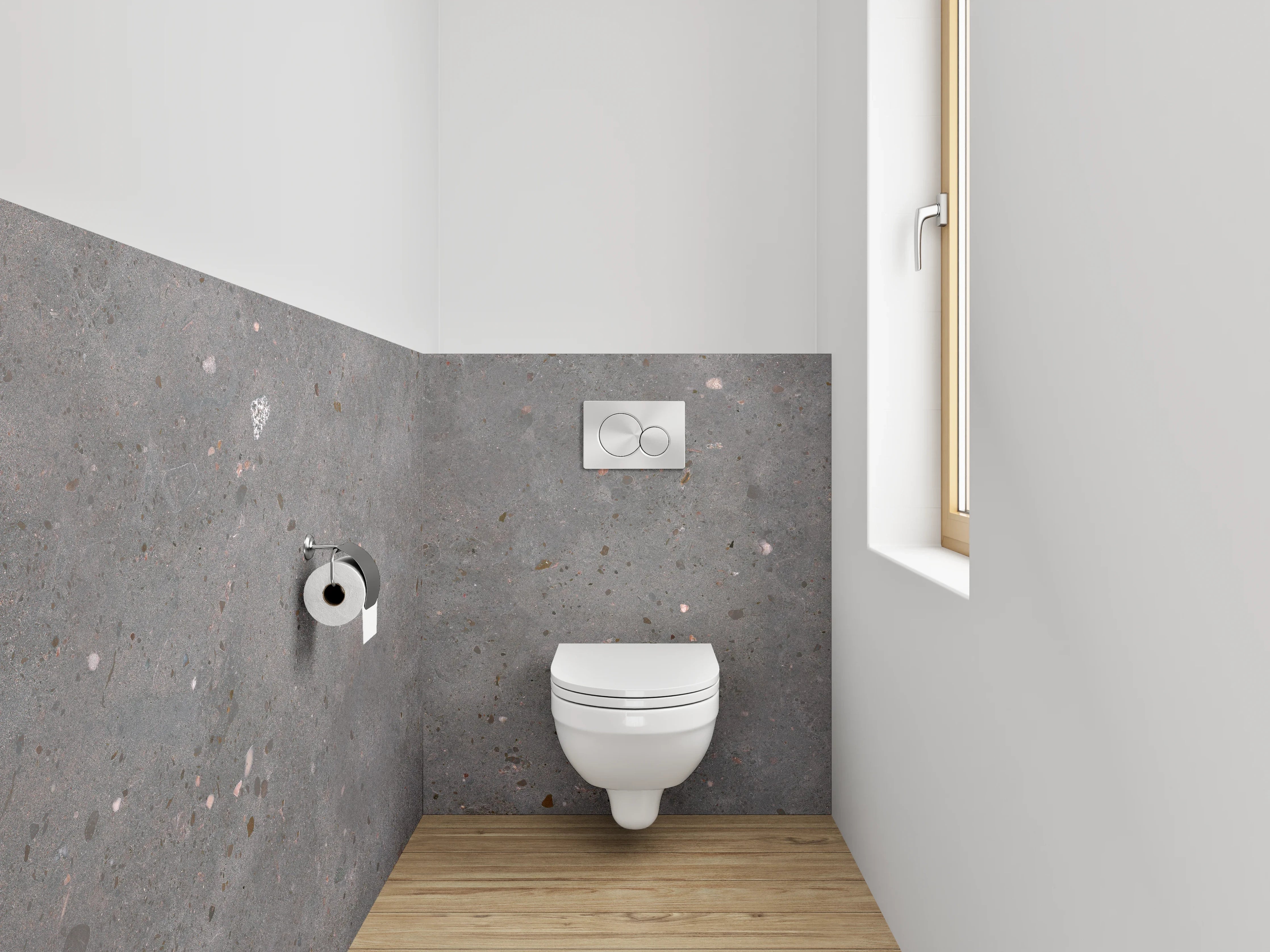 WC-Rückwand - Betonoptik Grau Wandpaneel