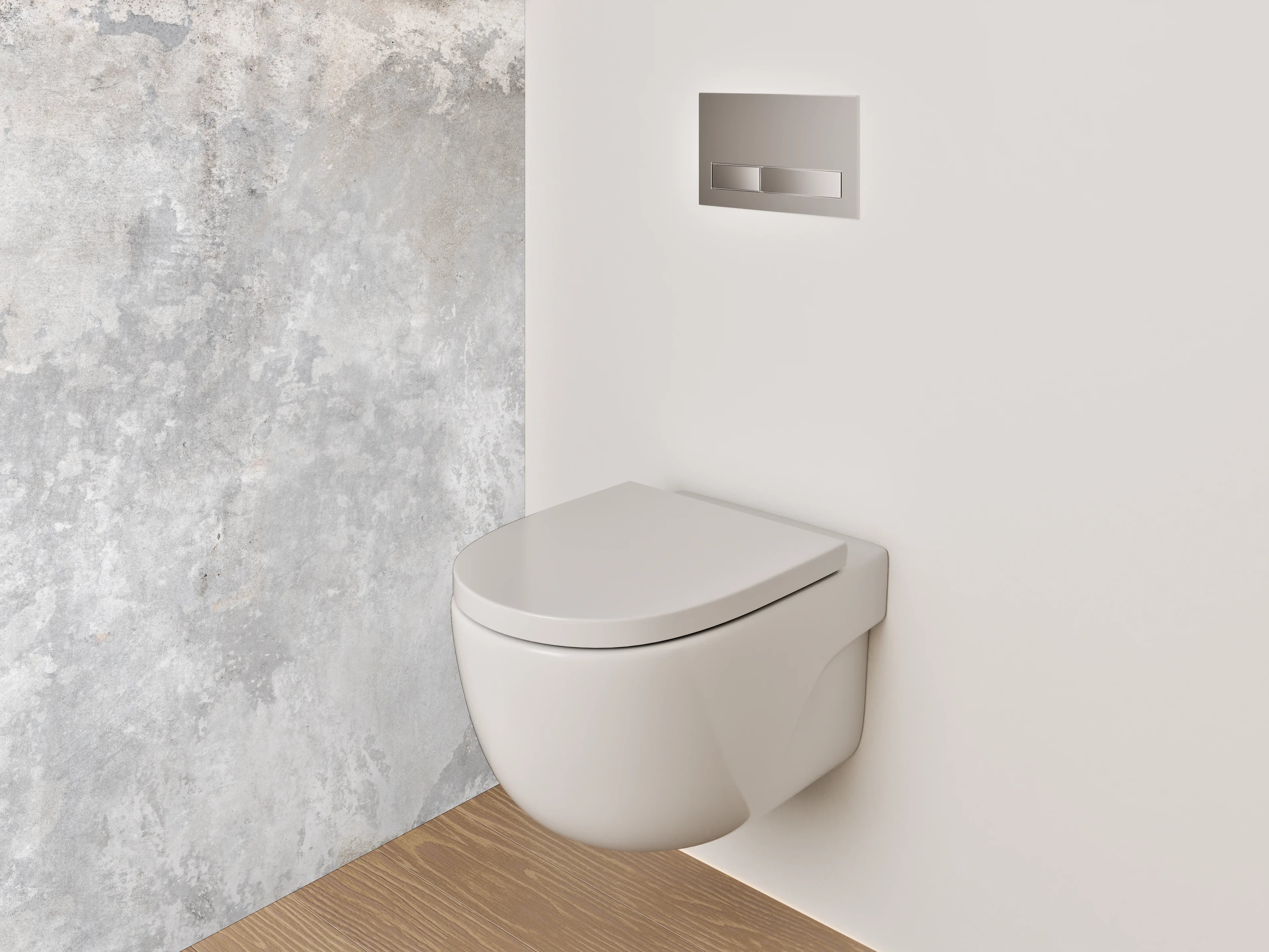 WC-Rückwand - Betonoptik Grau Weiß Fliese
