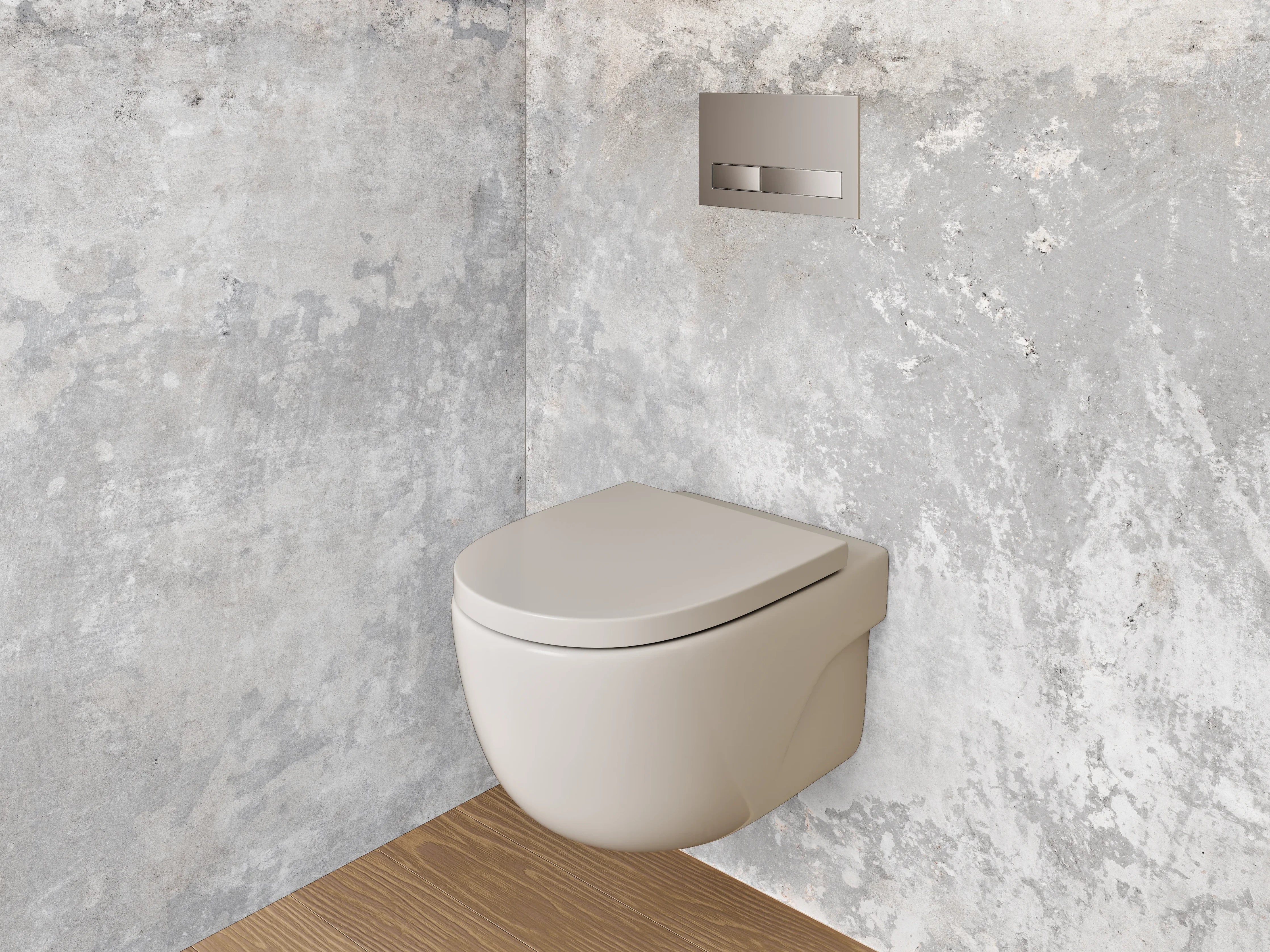 WC-Rückwand - Betonoptik Grau Weiß Fliese