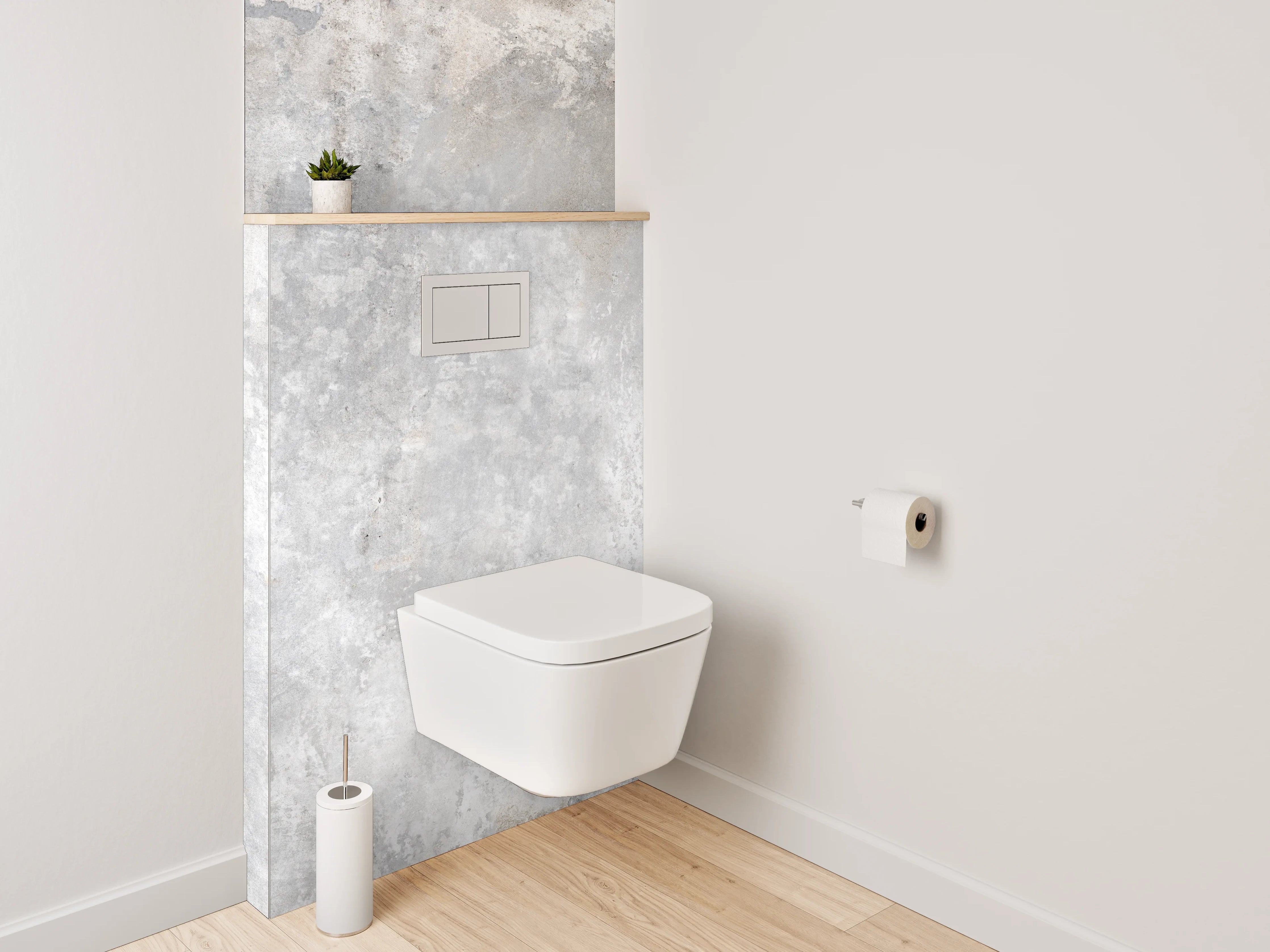 WC-Rückwand - Betonoptik Grau Weiß Fliese