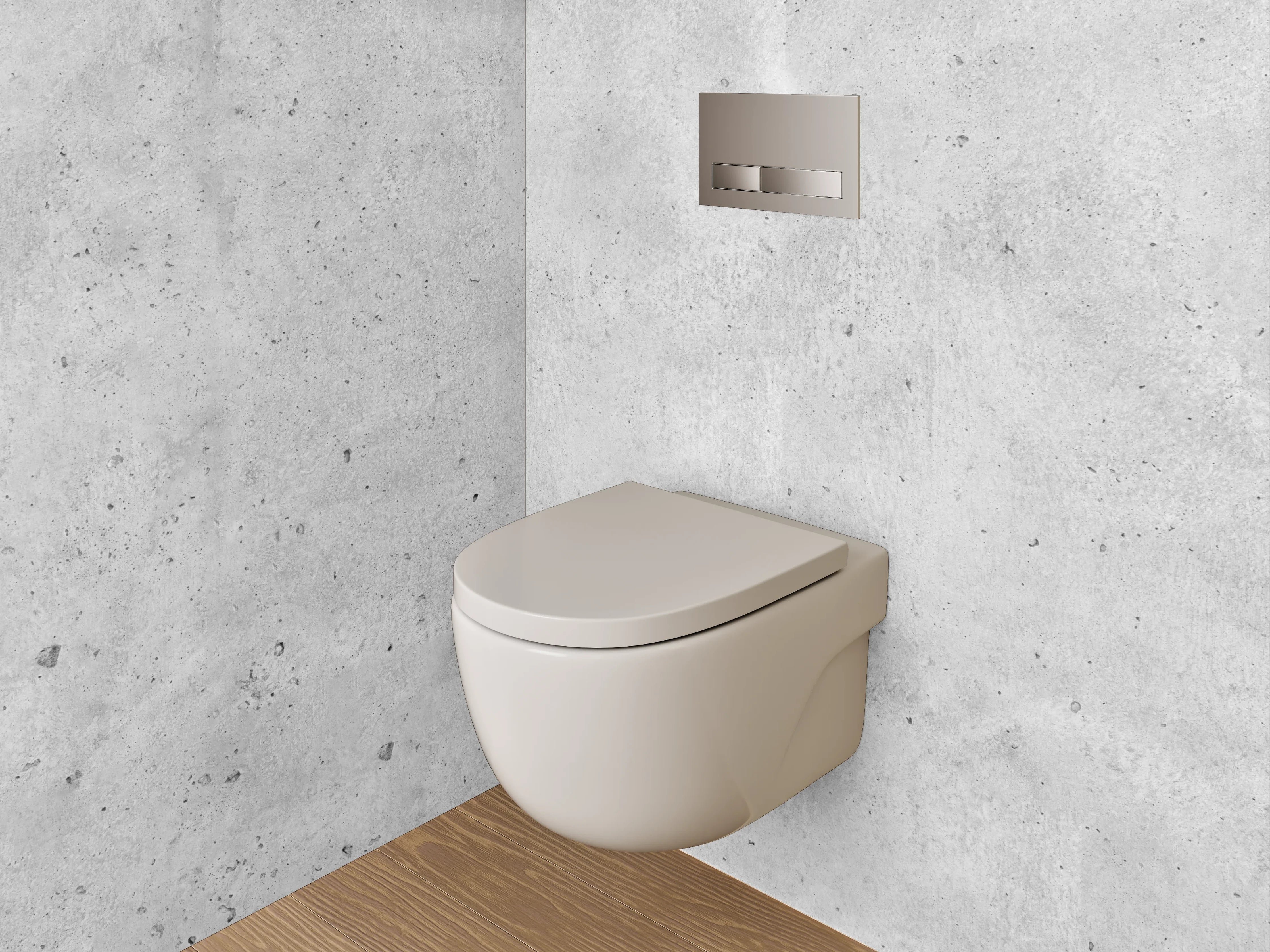 WC-Rückwand - Betonoptik Grau Weiß Minimalistisch