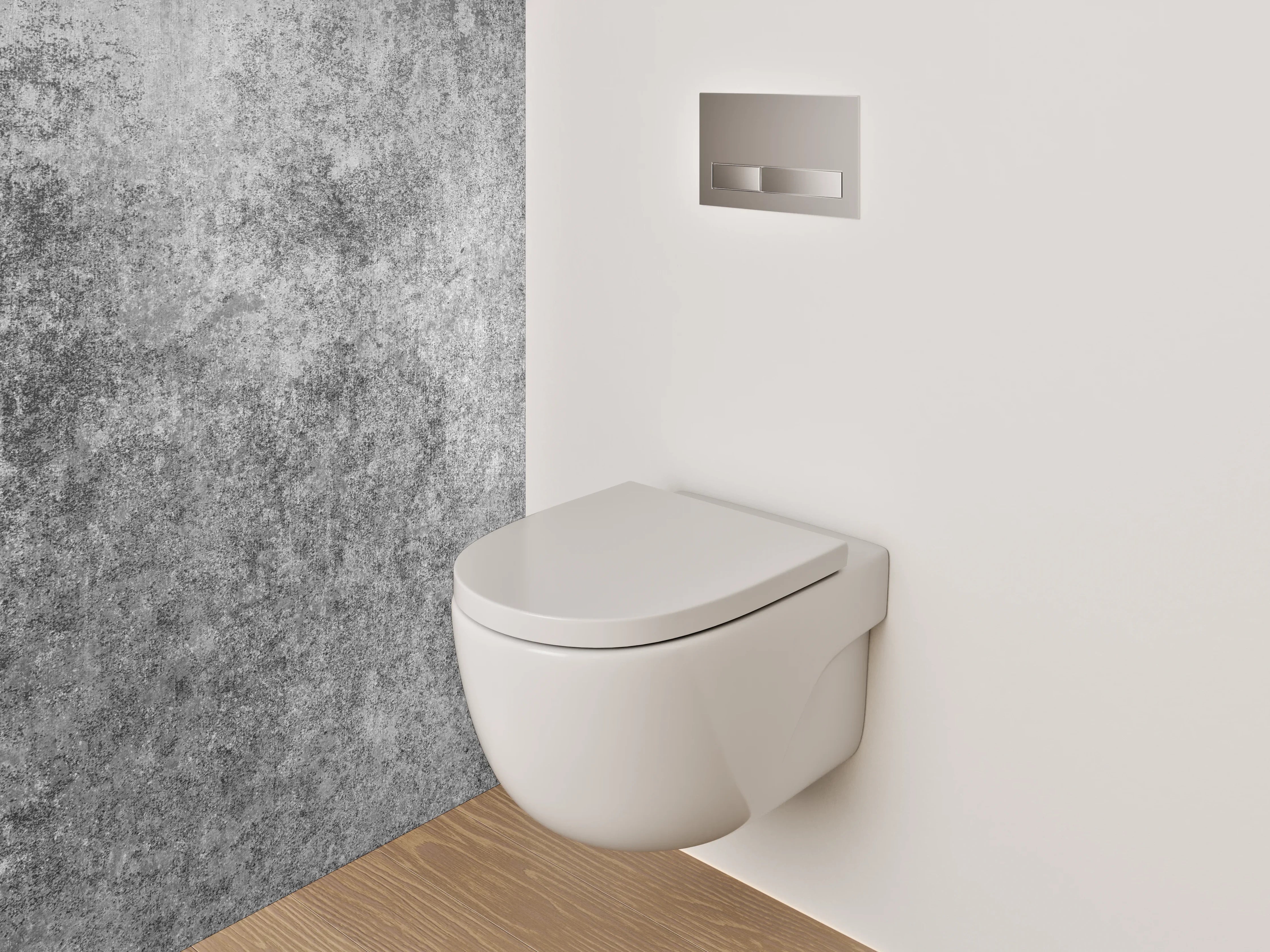WC-Rückwand - Betonoptik Grau Weiß Wandbild