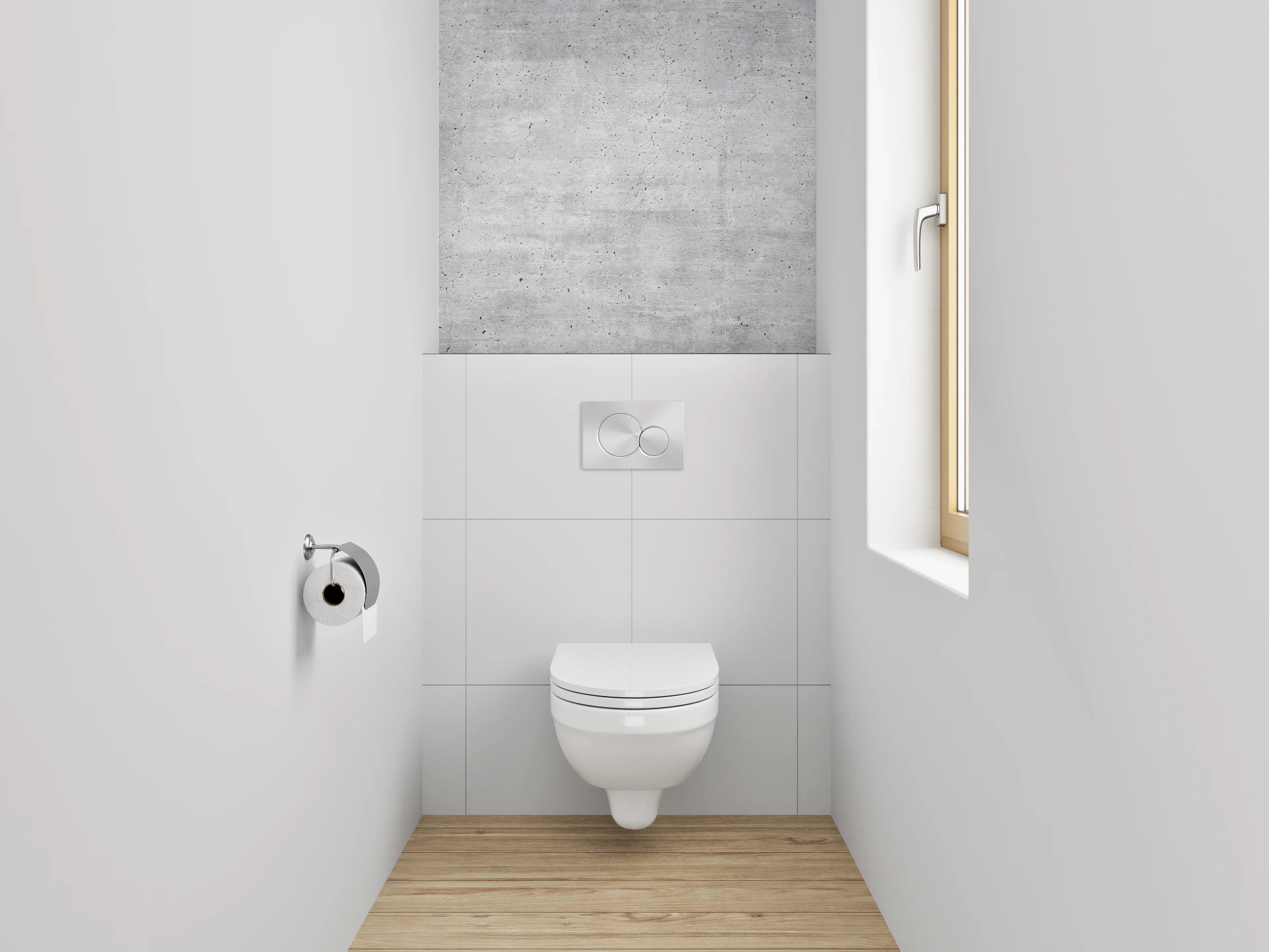 WC-Rückwand - Betonoptik Grau Weiß – Modern & Zeitlos