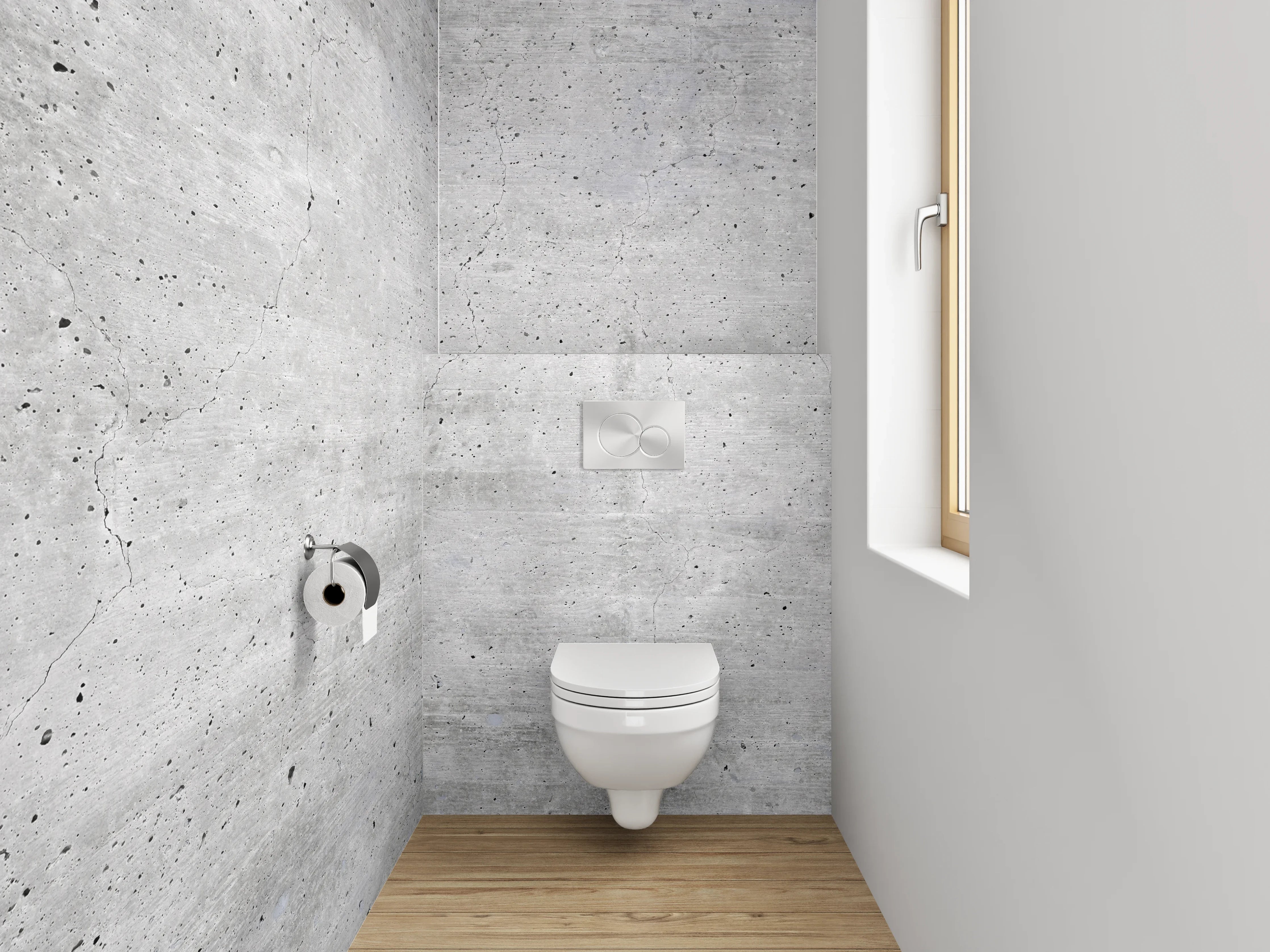 WC-Rückwand - Betonoptik Grau Weiß – Modern & Zeitlos
