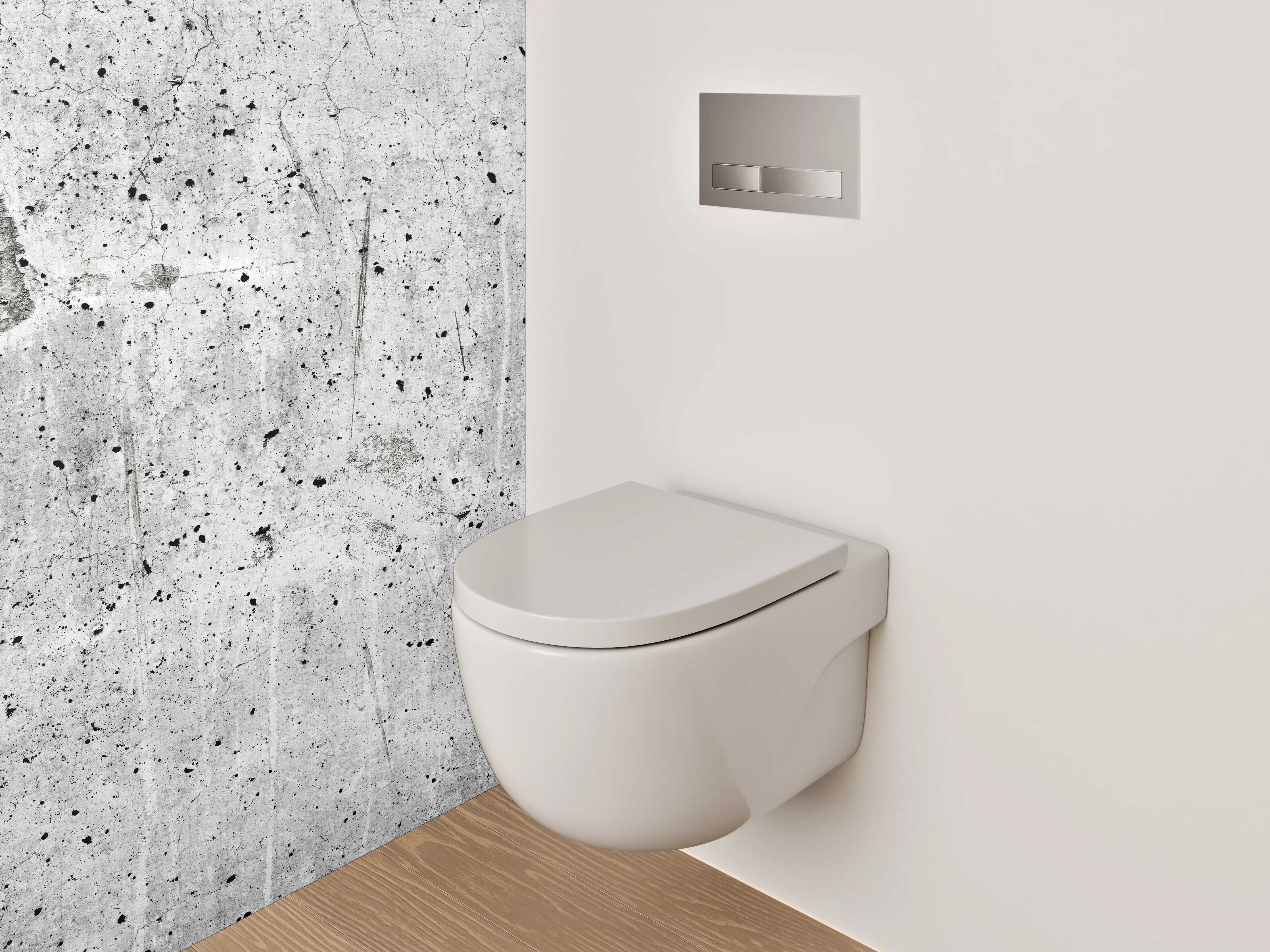 WC-Rückwand - Betonoptik Wand Verkleidung Grau Weiß