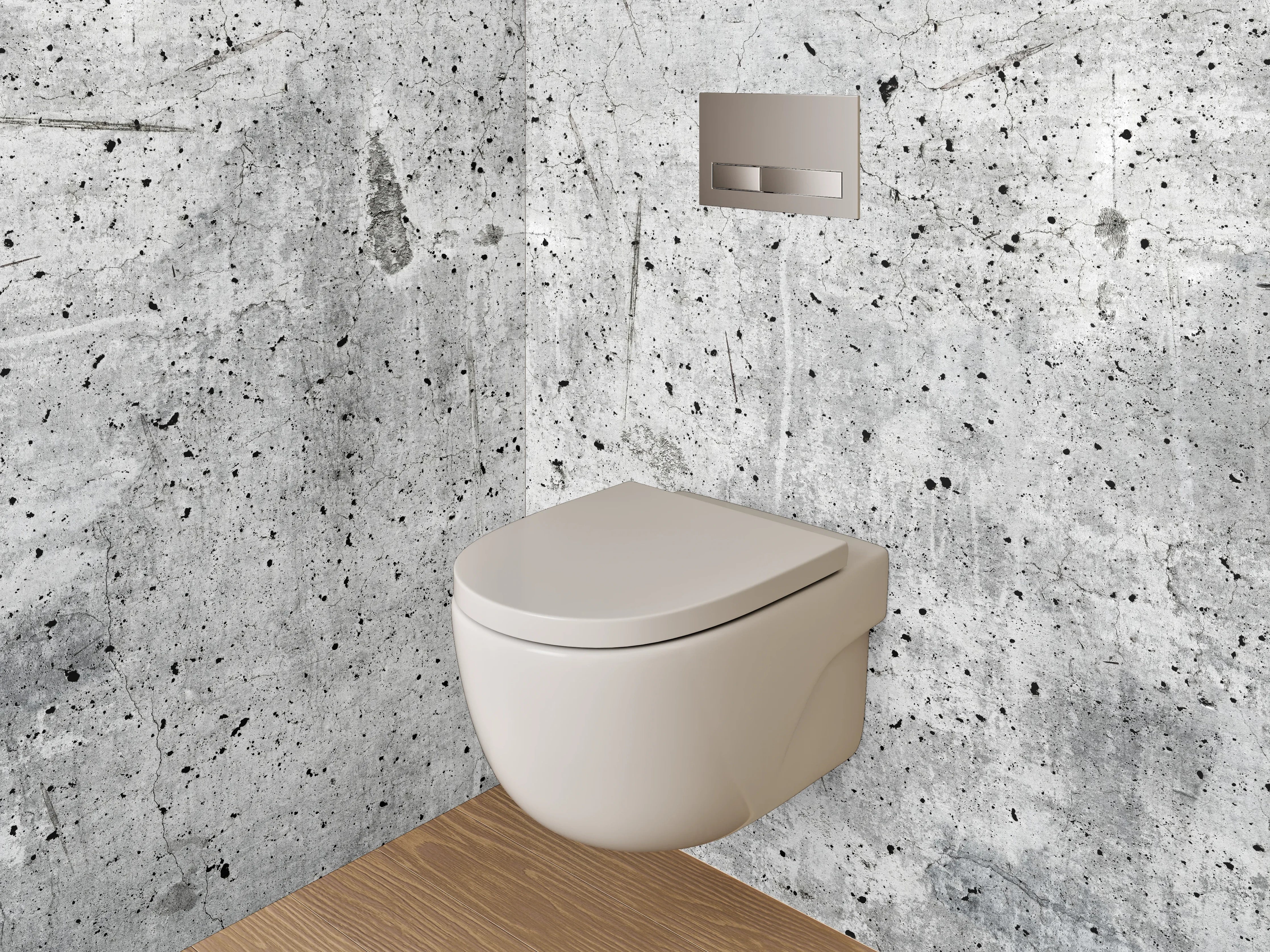 WC-Rückwand - Betonoptik Wand Verkleidung Grau Weiß