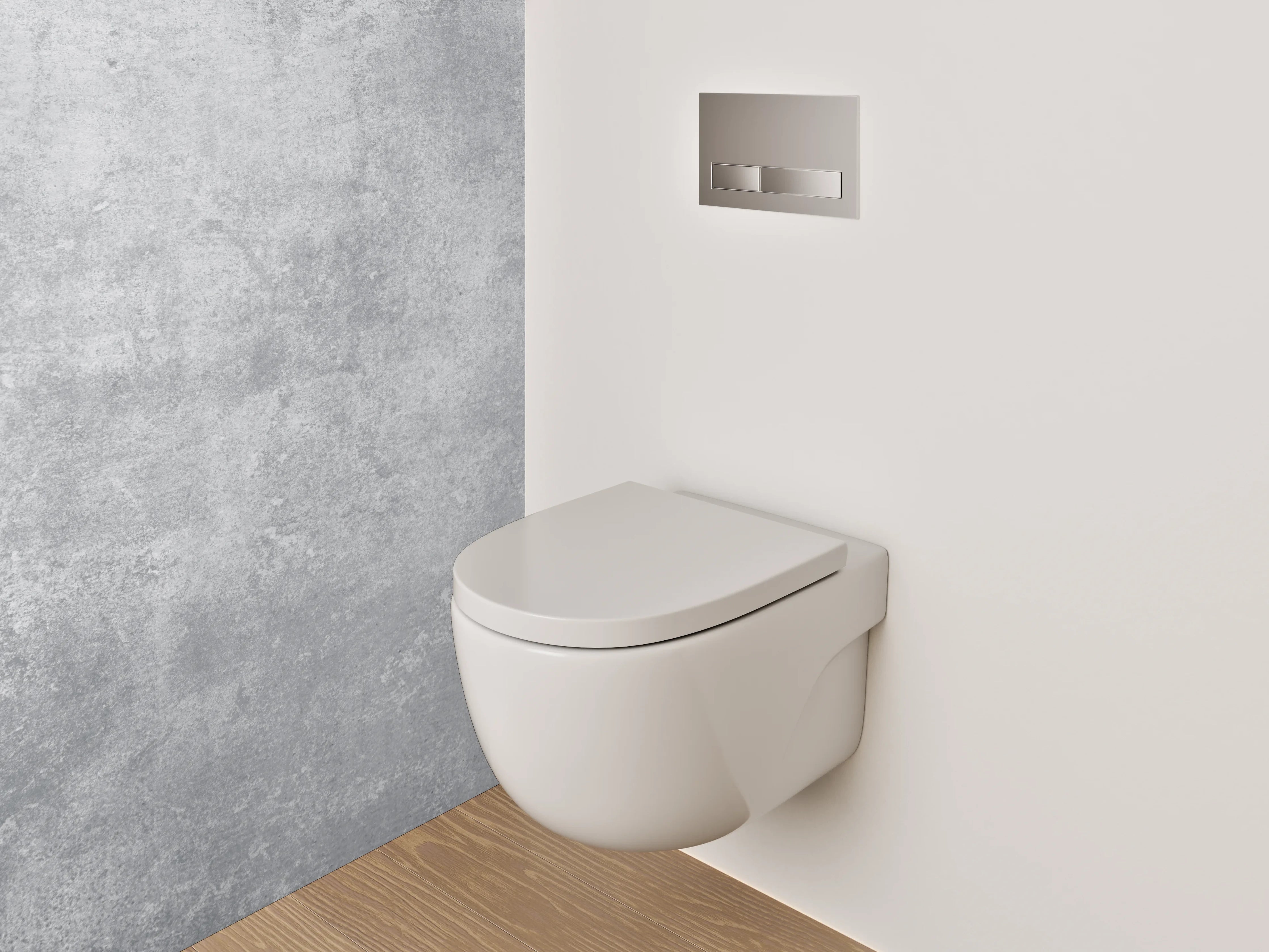 WC-Rückwand - Betonoptik Wand – Grau Weiß Minimalistisch