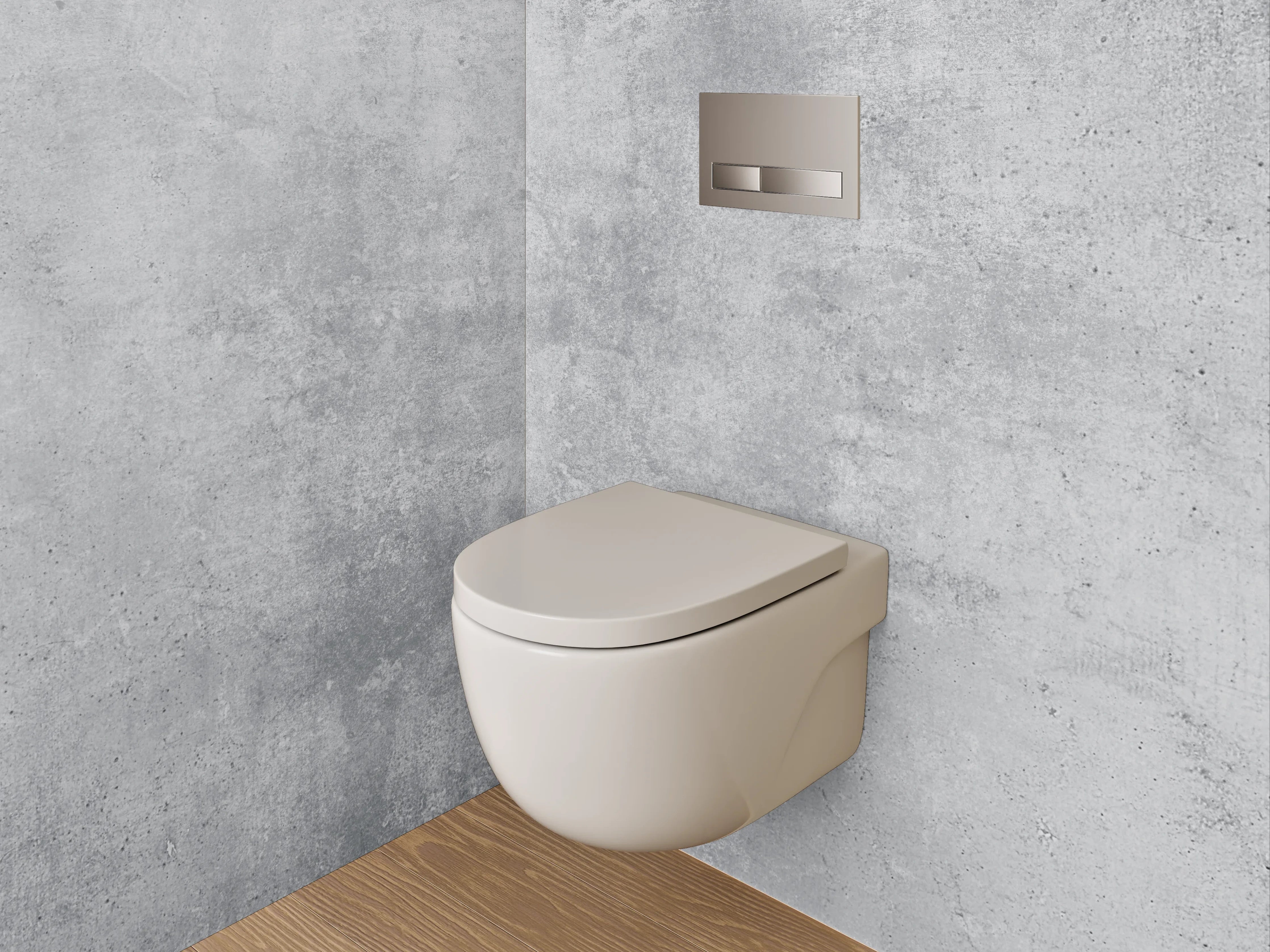 WC-Rückwand - Betonoptik Wand – Grau Weiß Minimalistisch