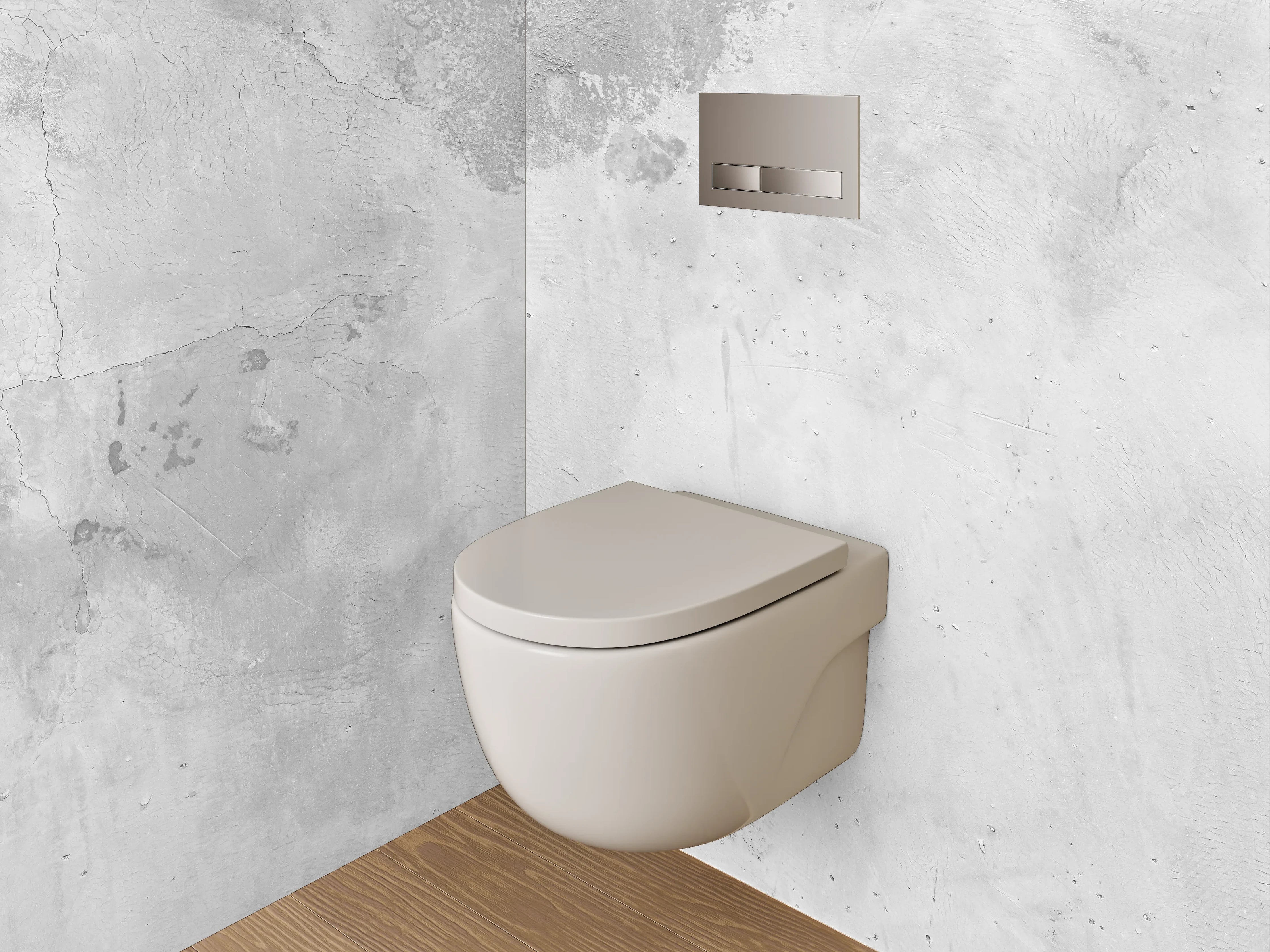 WC-Rückwand - Betonoptik Wand – Weiß Grau Minimalistisch