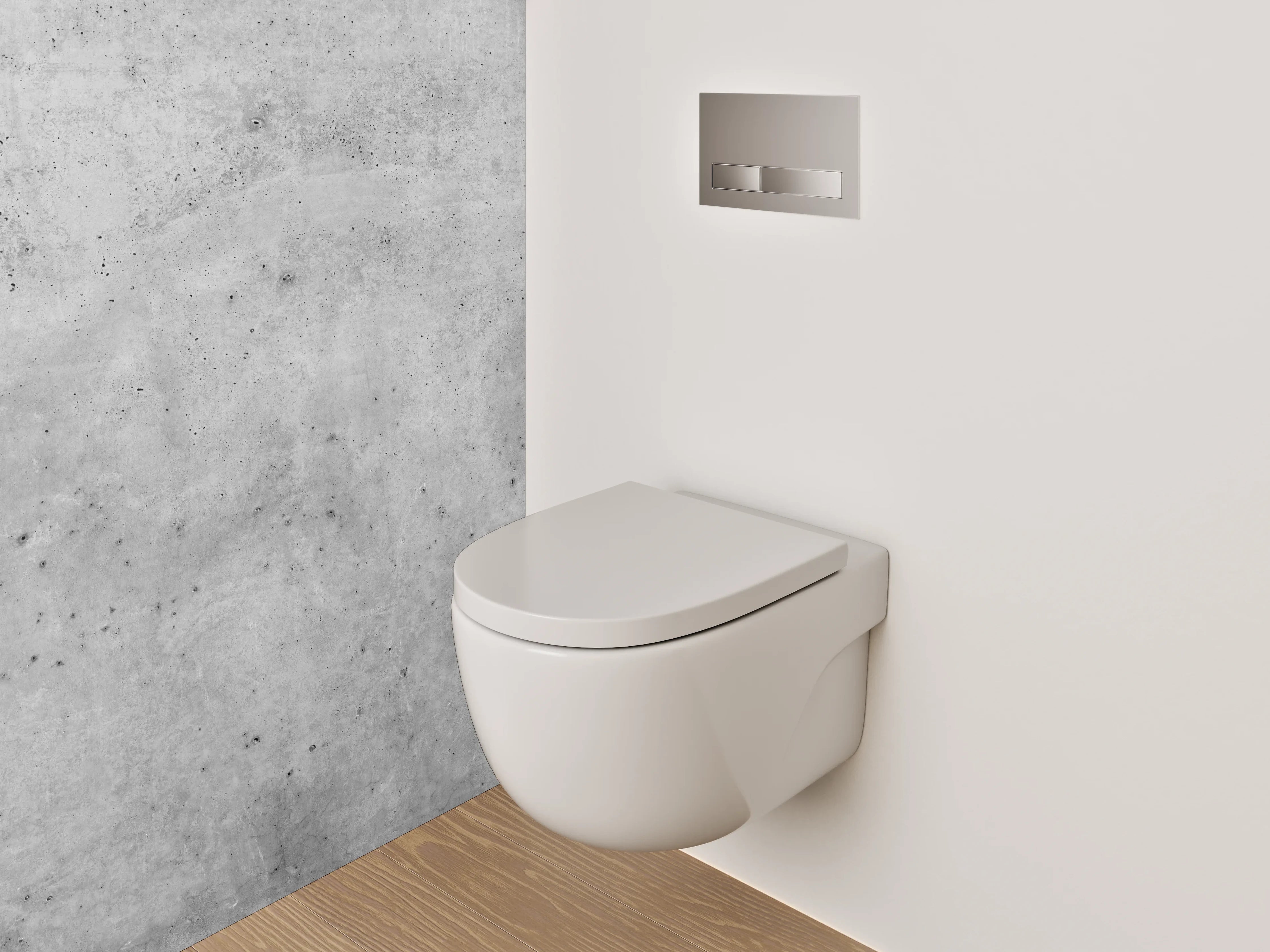 WC-Rückwand - Betonoptik Wand – Weiß Grau Modern