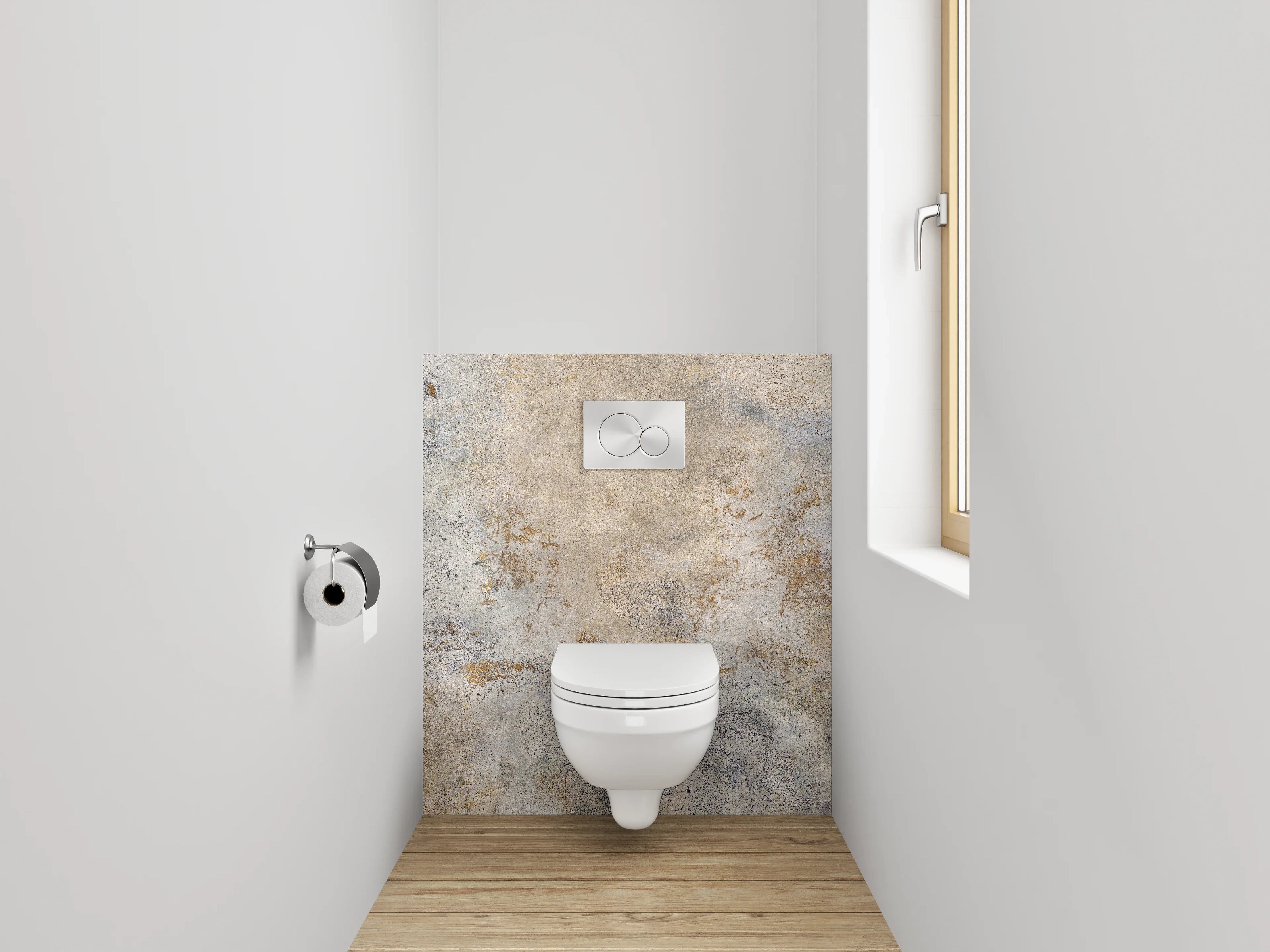 WC-Rückwand - Betonoptik Wanddekor Grau Beige