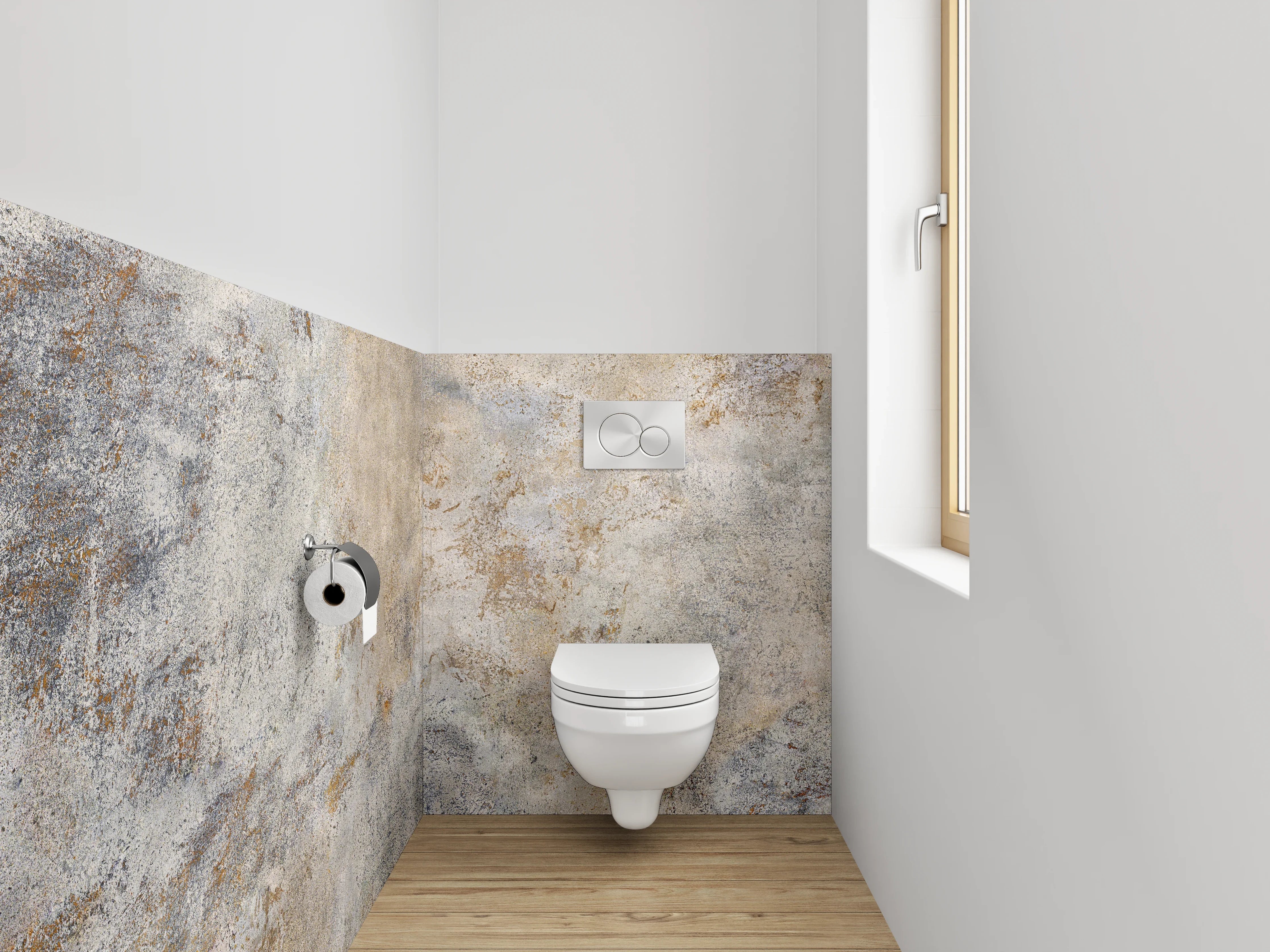 WC-Rückwand - Betonoptik Wanddekor Grau Beige