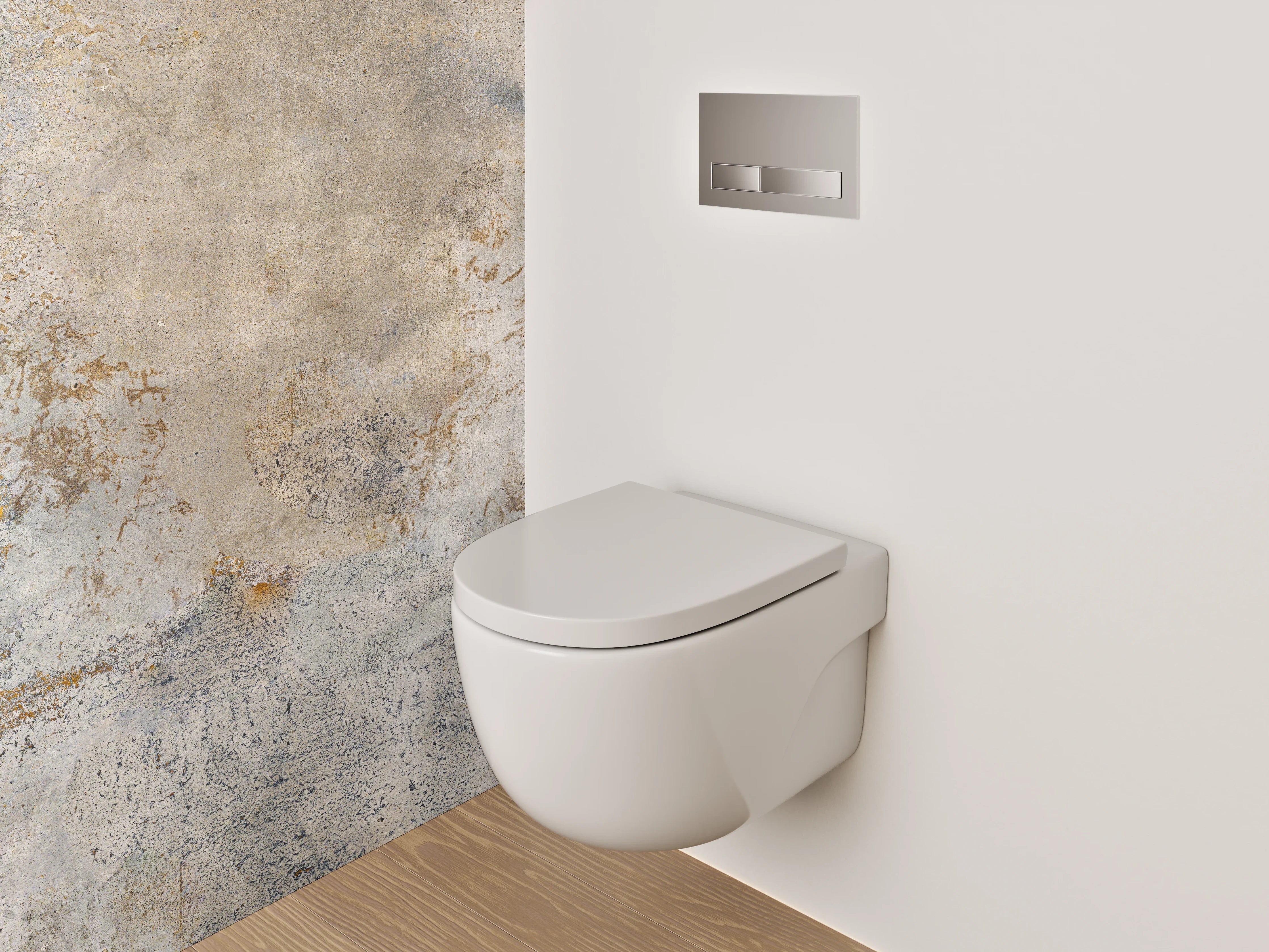 WC-Rückwand - Betonoptik Wanddekor Grau Beige