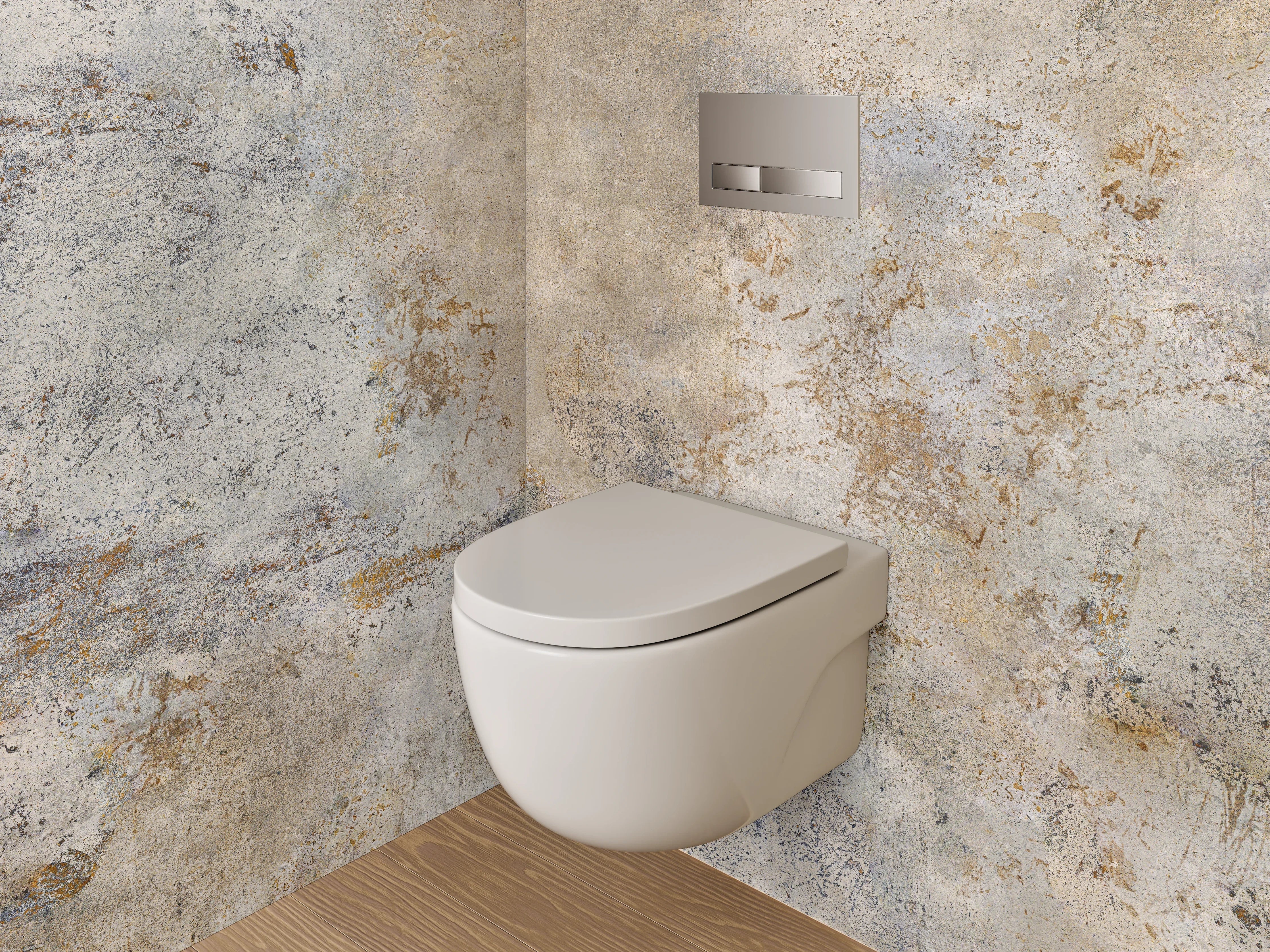 WC-Rückwand - Betonoptik Wanddekor Grau Beige