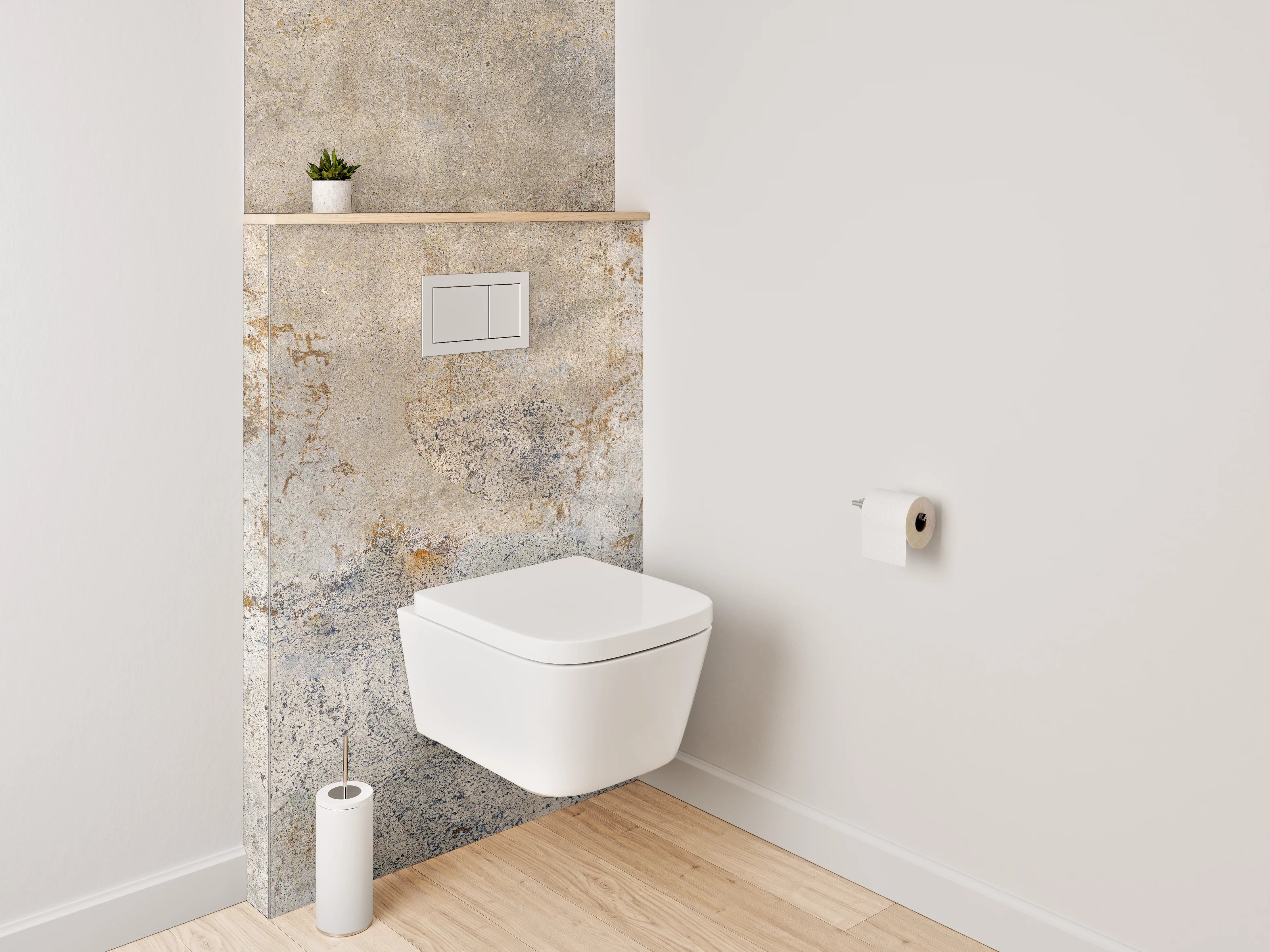 WC-Rückwand - Betonoptik Wanddekor Grau Beige