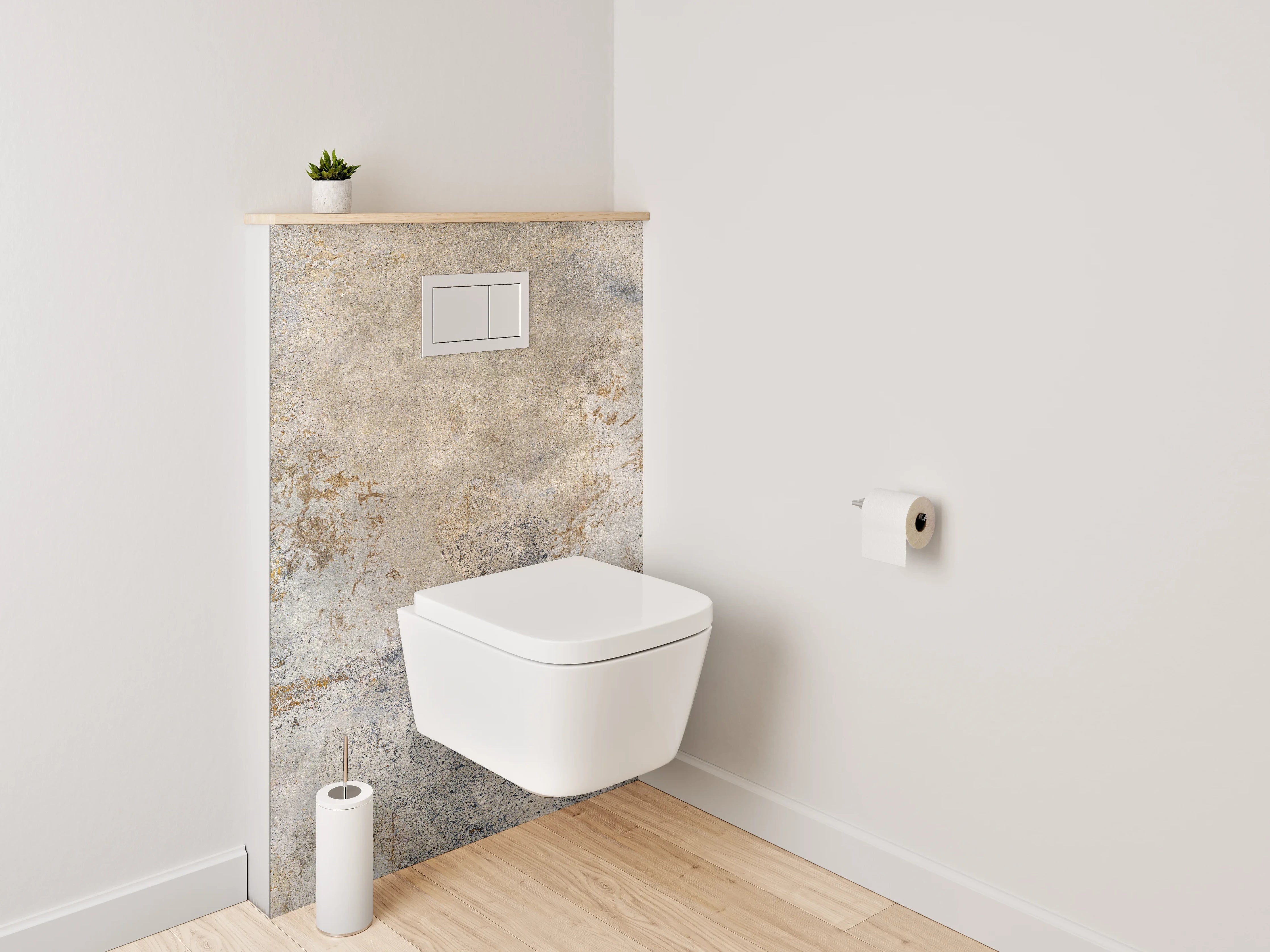 WC-Rückwand - Betonoptik Wanddekor Grau Beige