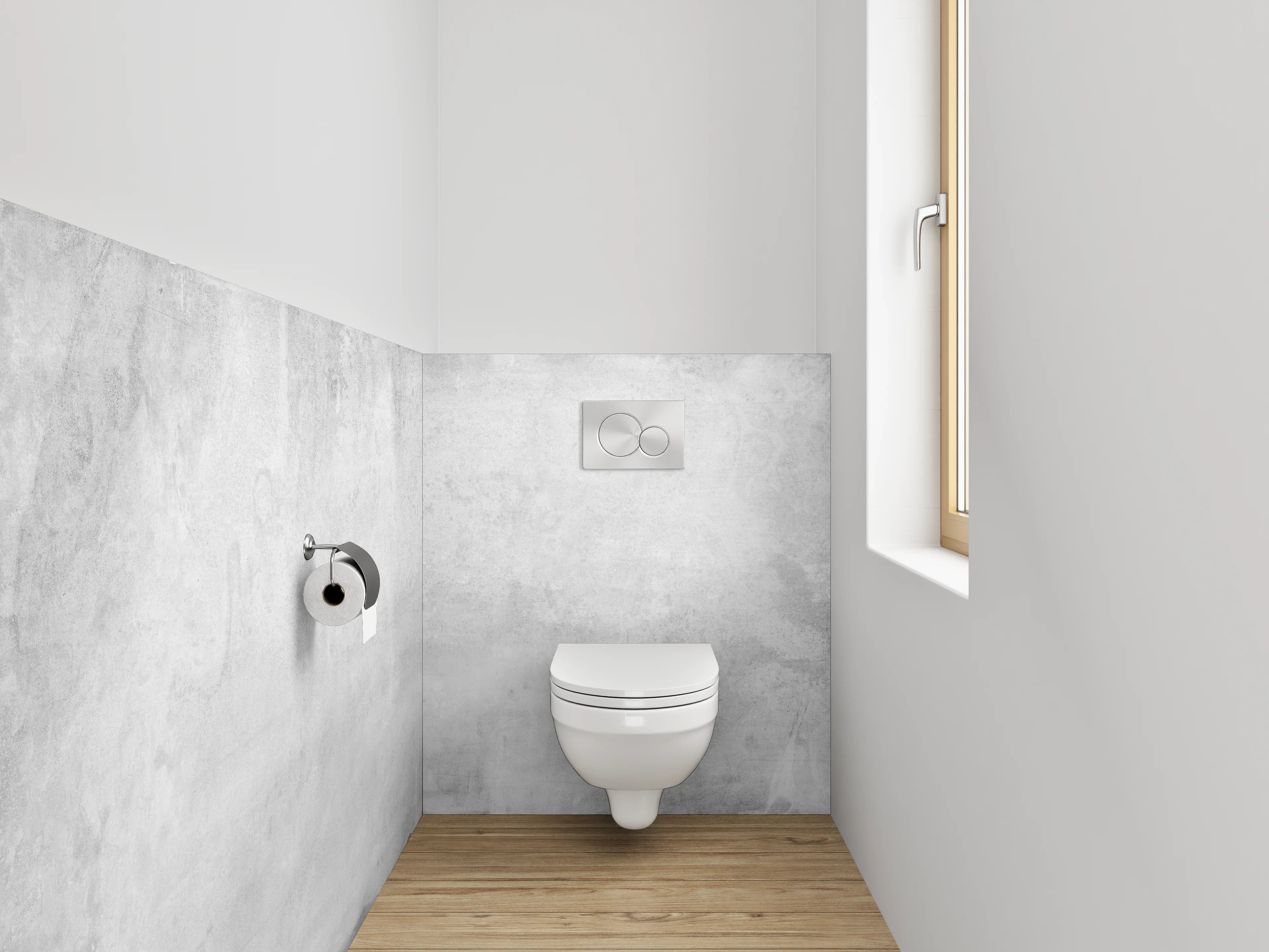 WC-Rückwand - Betonoptik Wandpaneel Weiß Grau
