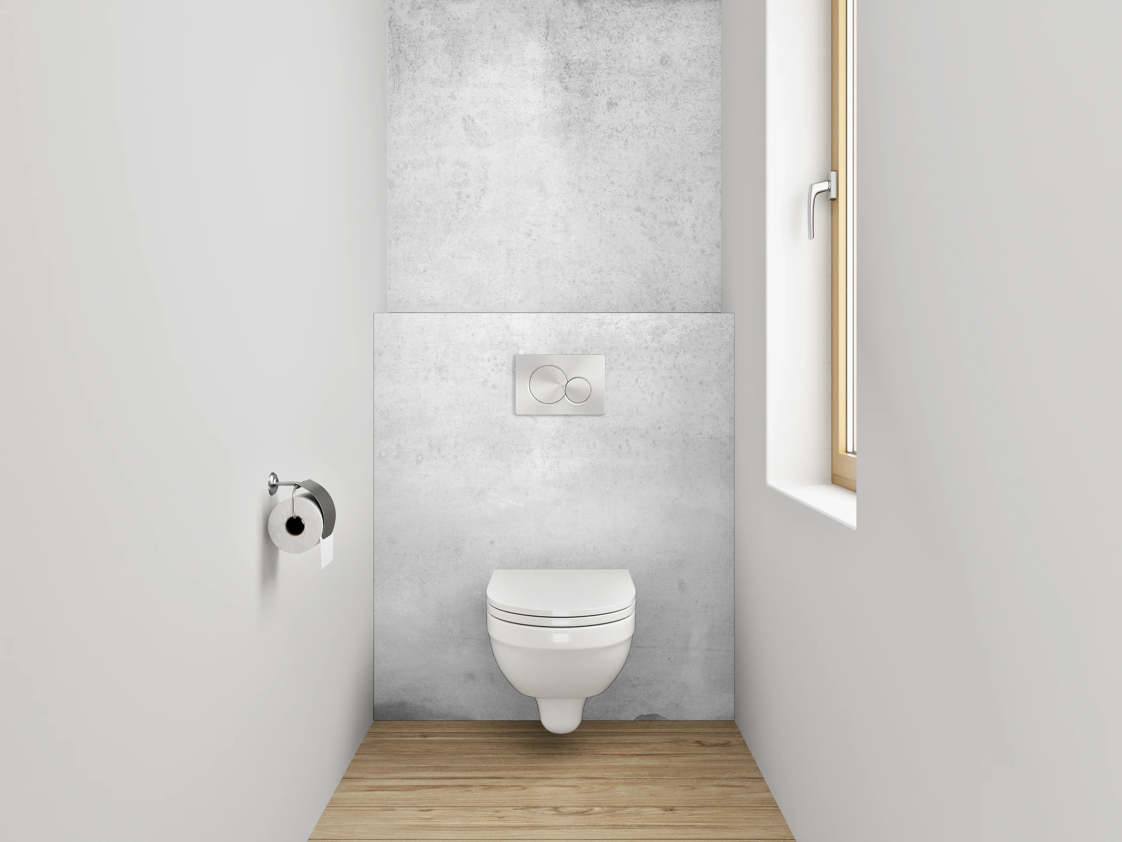 WC-Rückwand - Betonoptik Wandpaneel Weiß Grau