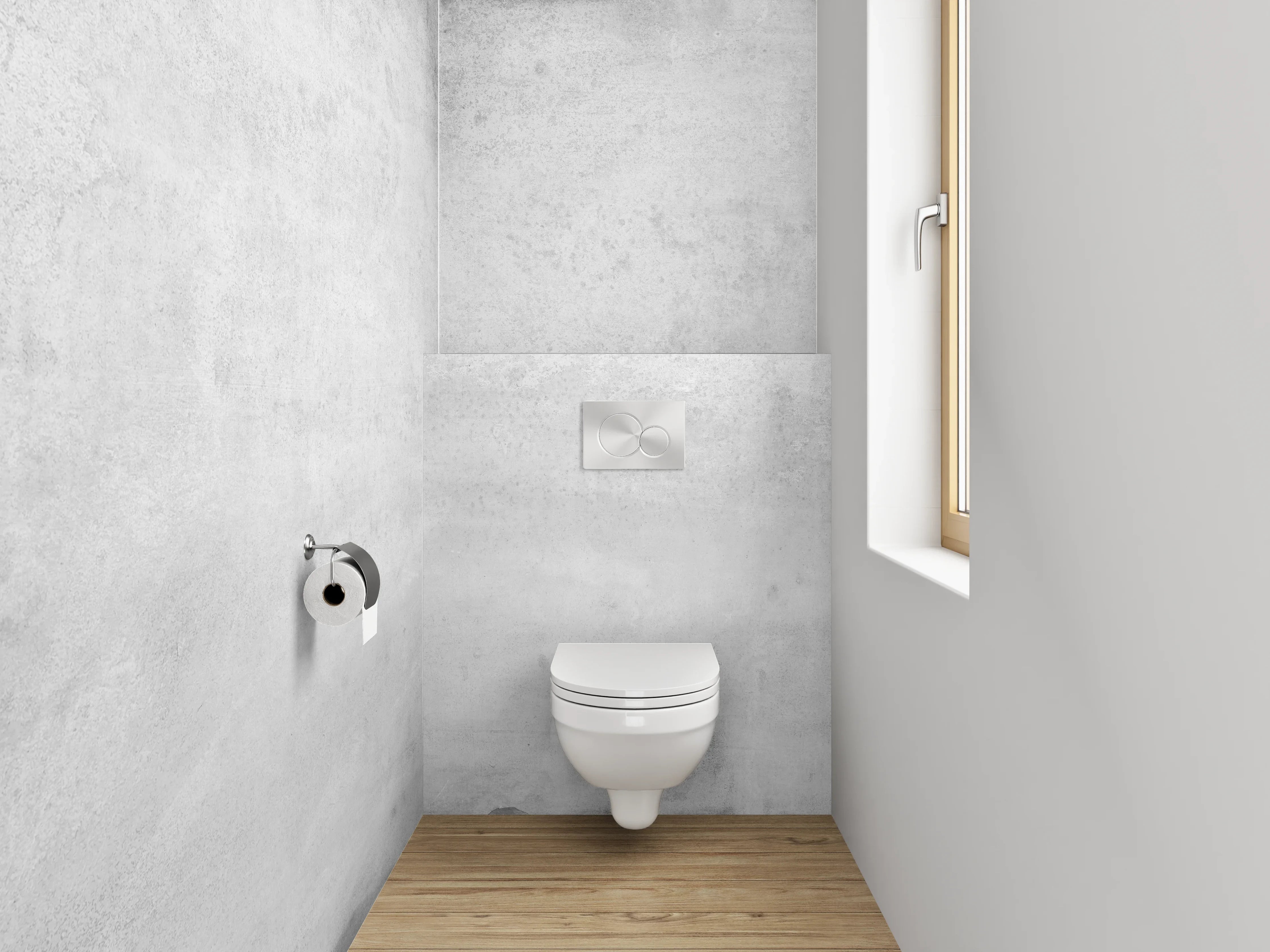 WC-Rückwand - Betonoptik Wandpaneel Weiß Grau