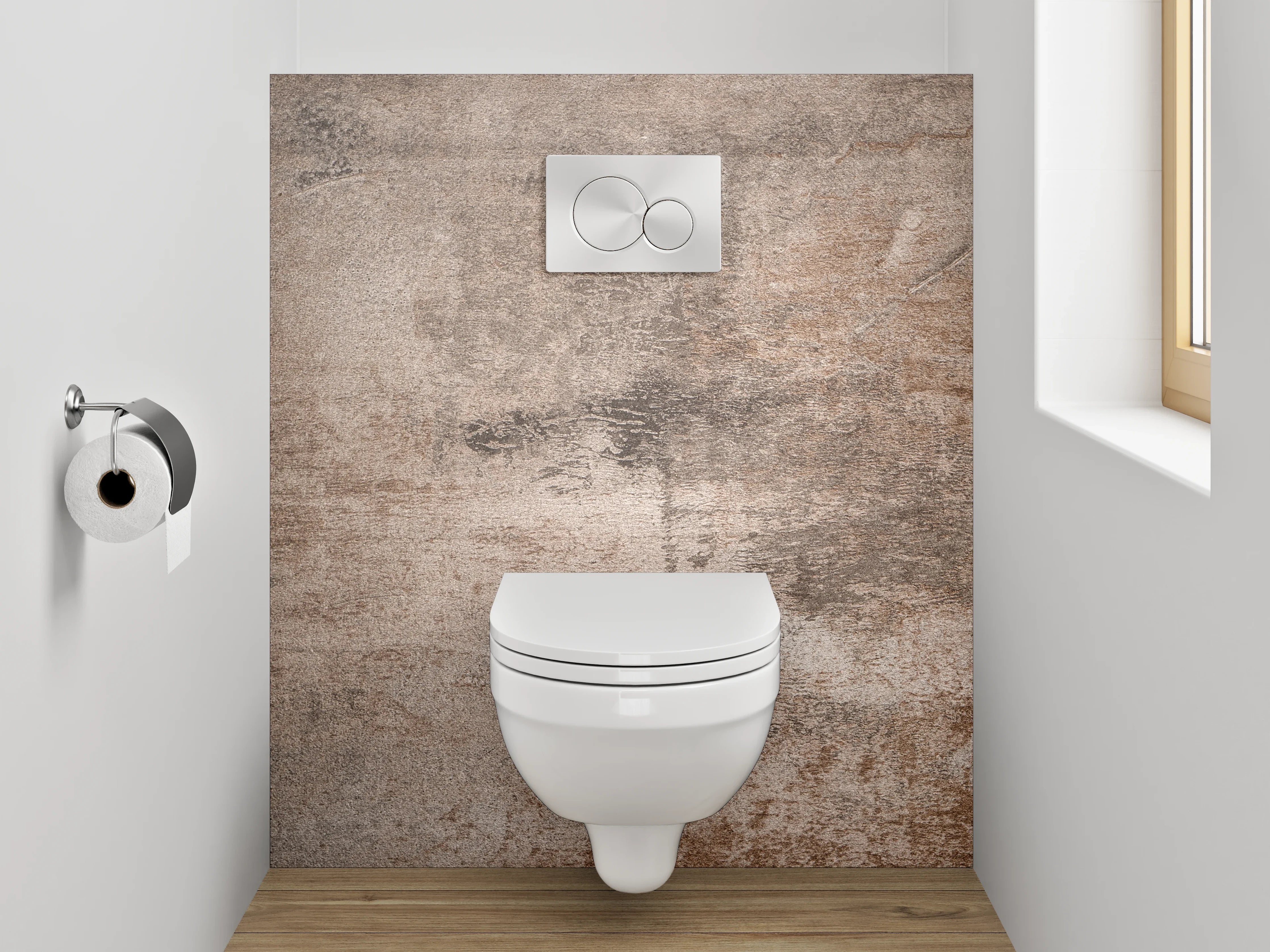 WC-Rückwand - Betonoptik Wandpanel Braun-Grau