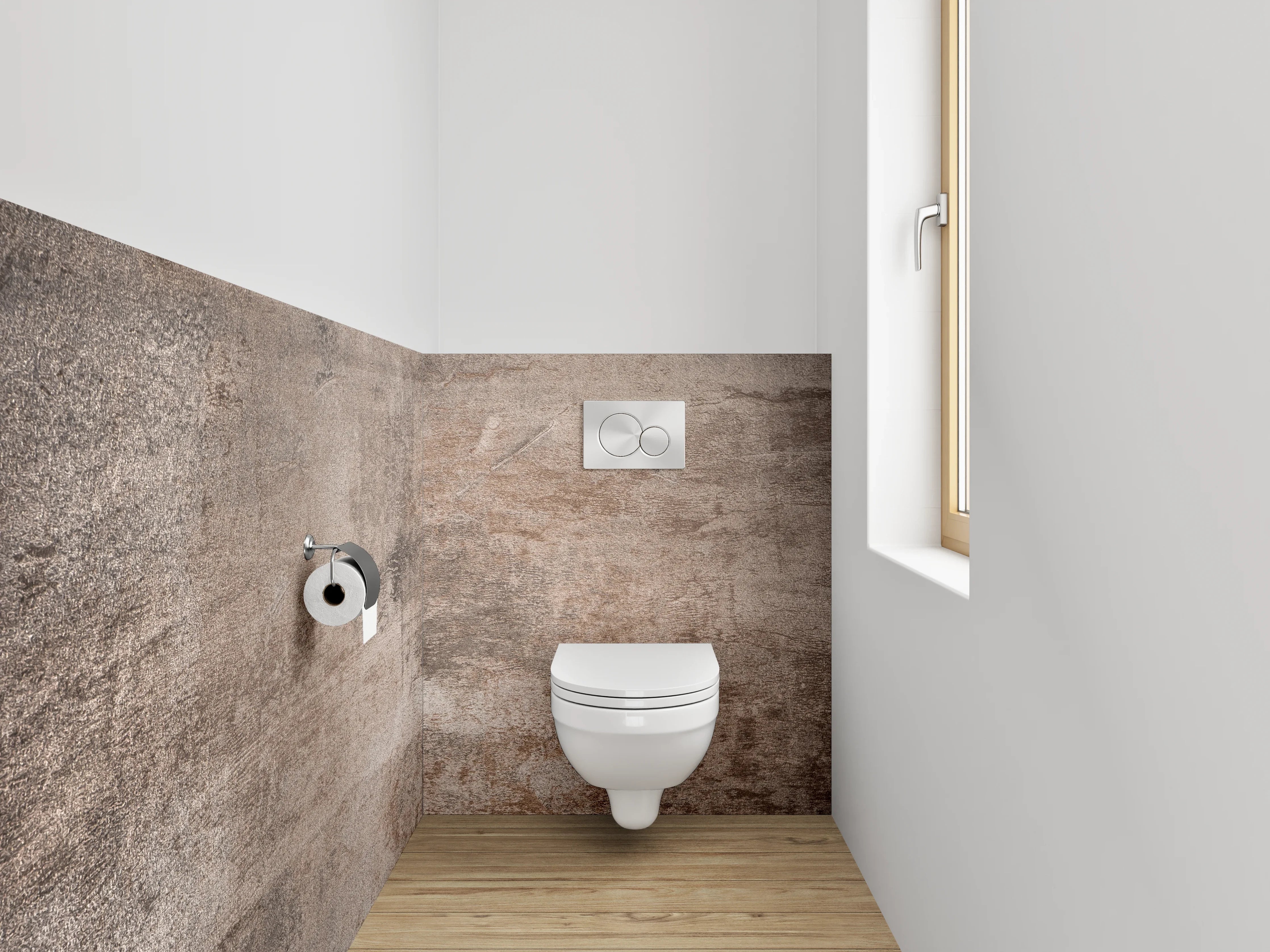 WC-Rückwand - Betonoptik Wandpanel Braun-Grau
