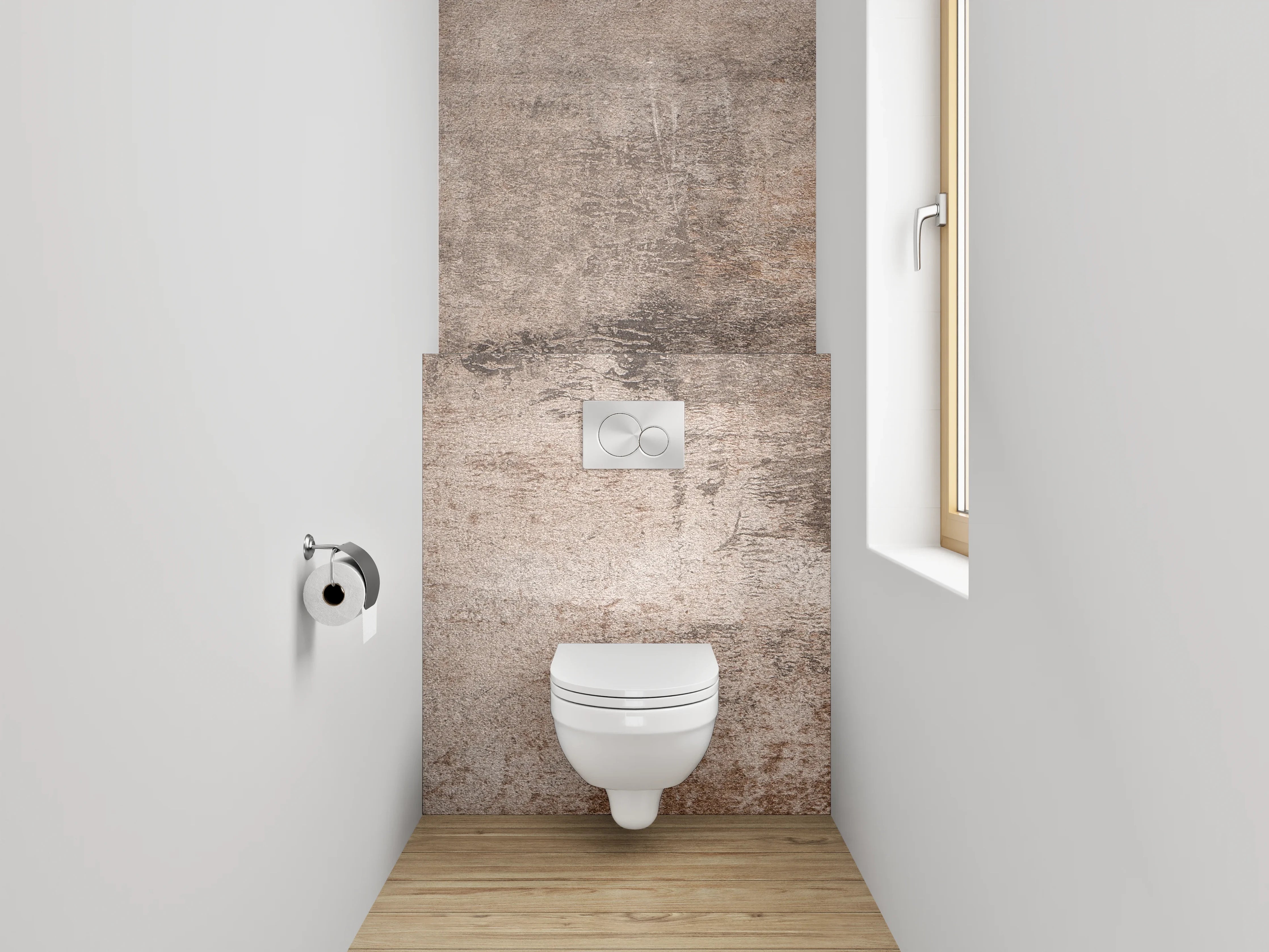 WC-Rückwand - Betonoptik Wandpanel Braun-Grau