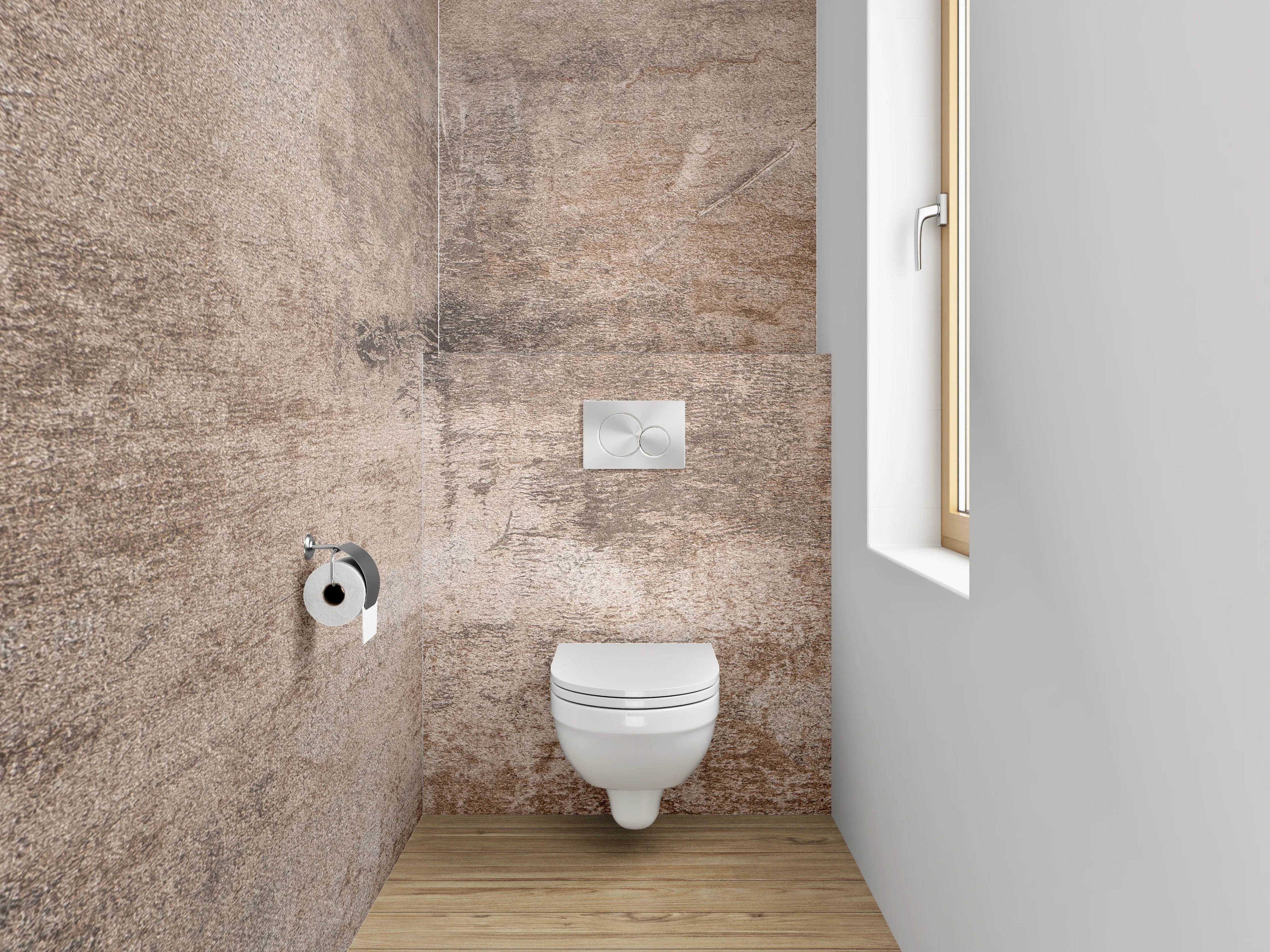 WC-Rückwand - Betonoptik Wandpanel Braun-Grau