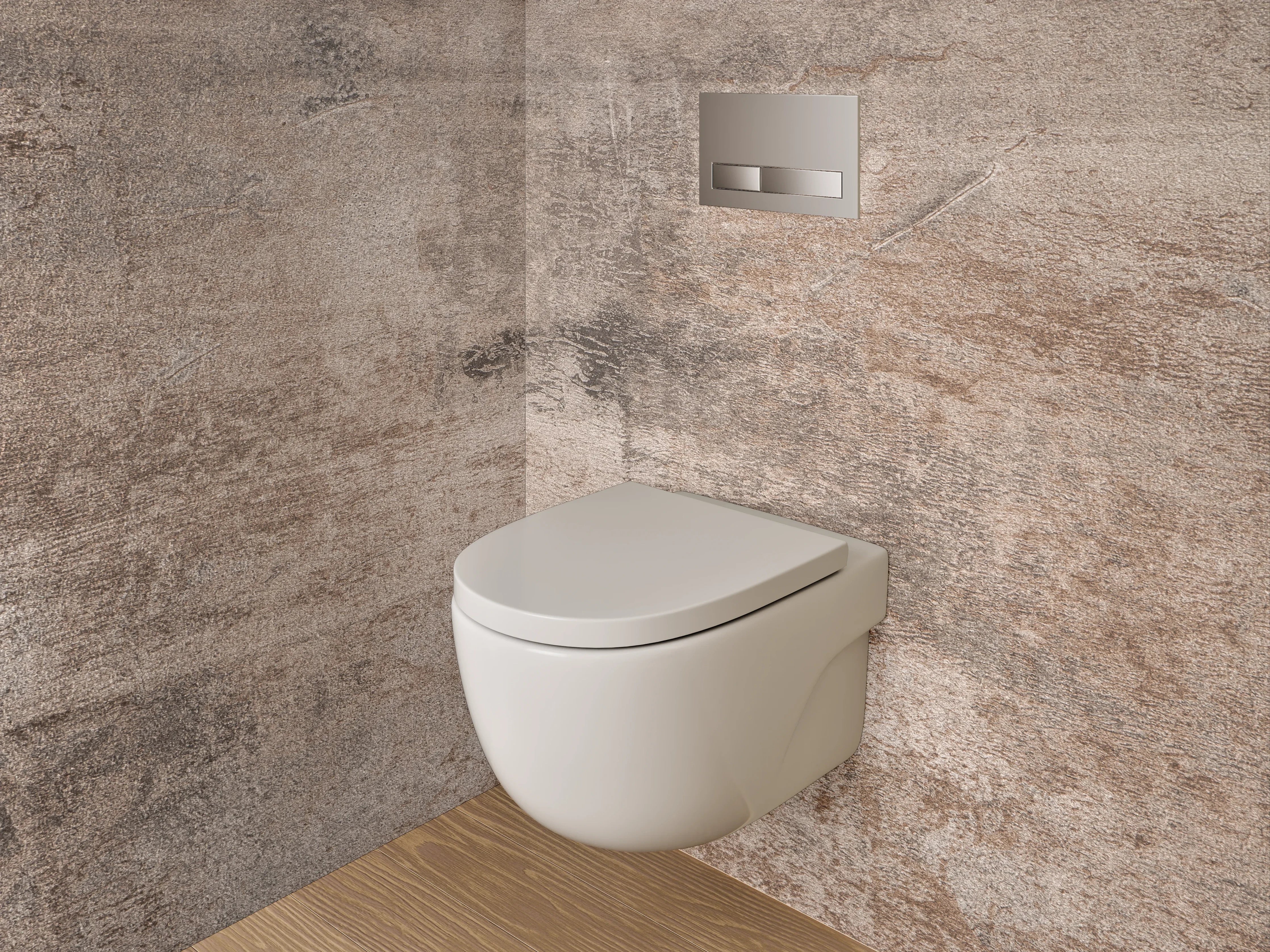 WC-Rückwand - Betonoptik Wandpanel Braun-Grau