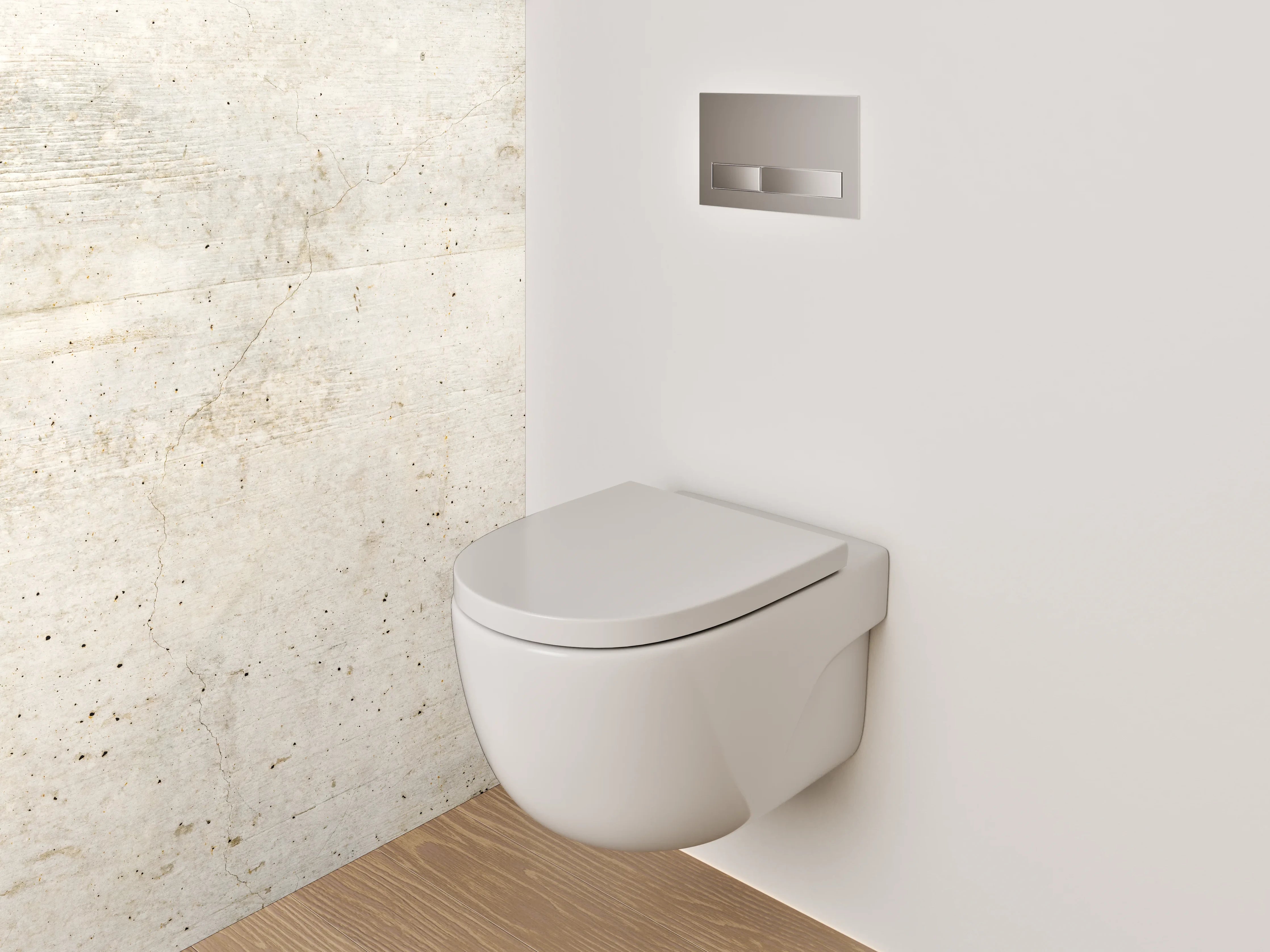 WC-Rückwand - Betonoptik Wandpanel Weiß Grau