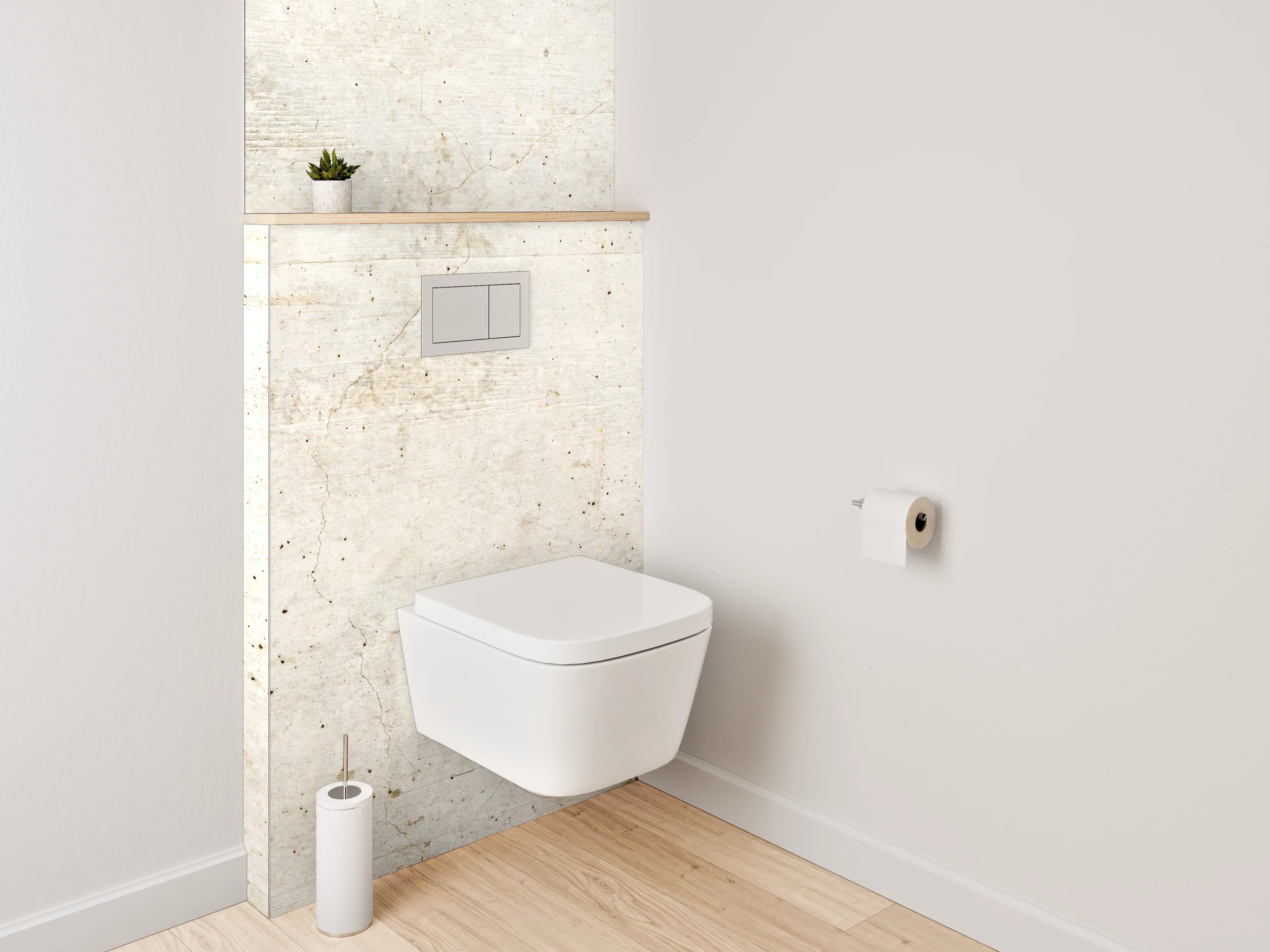 WC-Rückwand - Betonoptik Wandpanel Weiß Grau