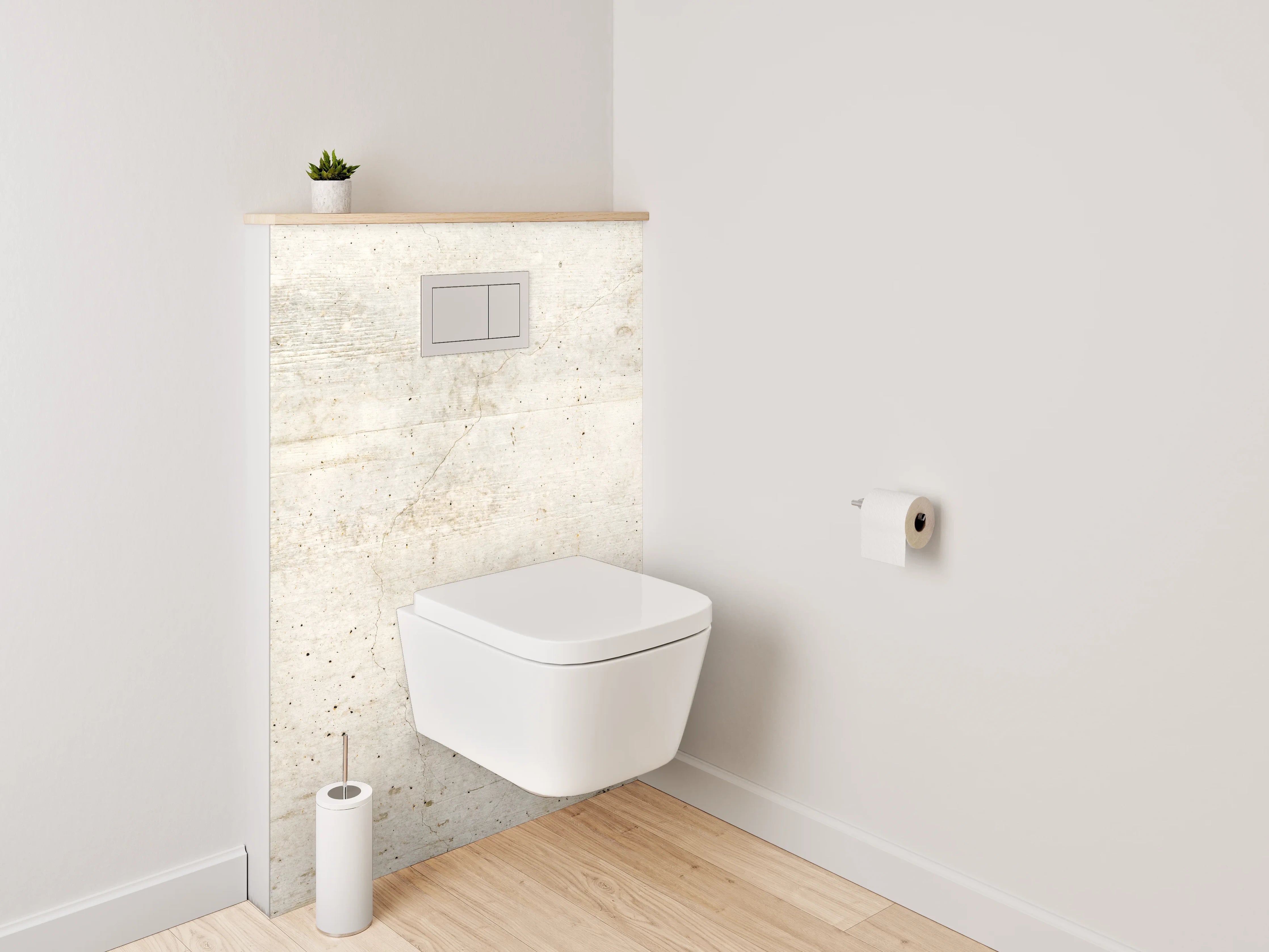 WC-Rückwand - Betonoptik Wandpanel Weiß Grau