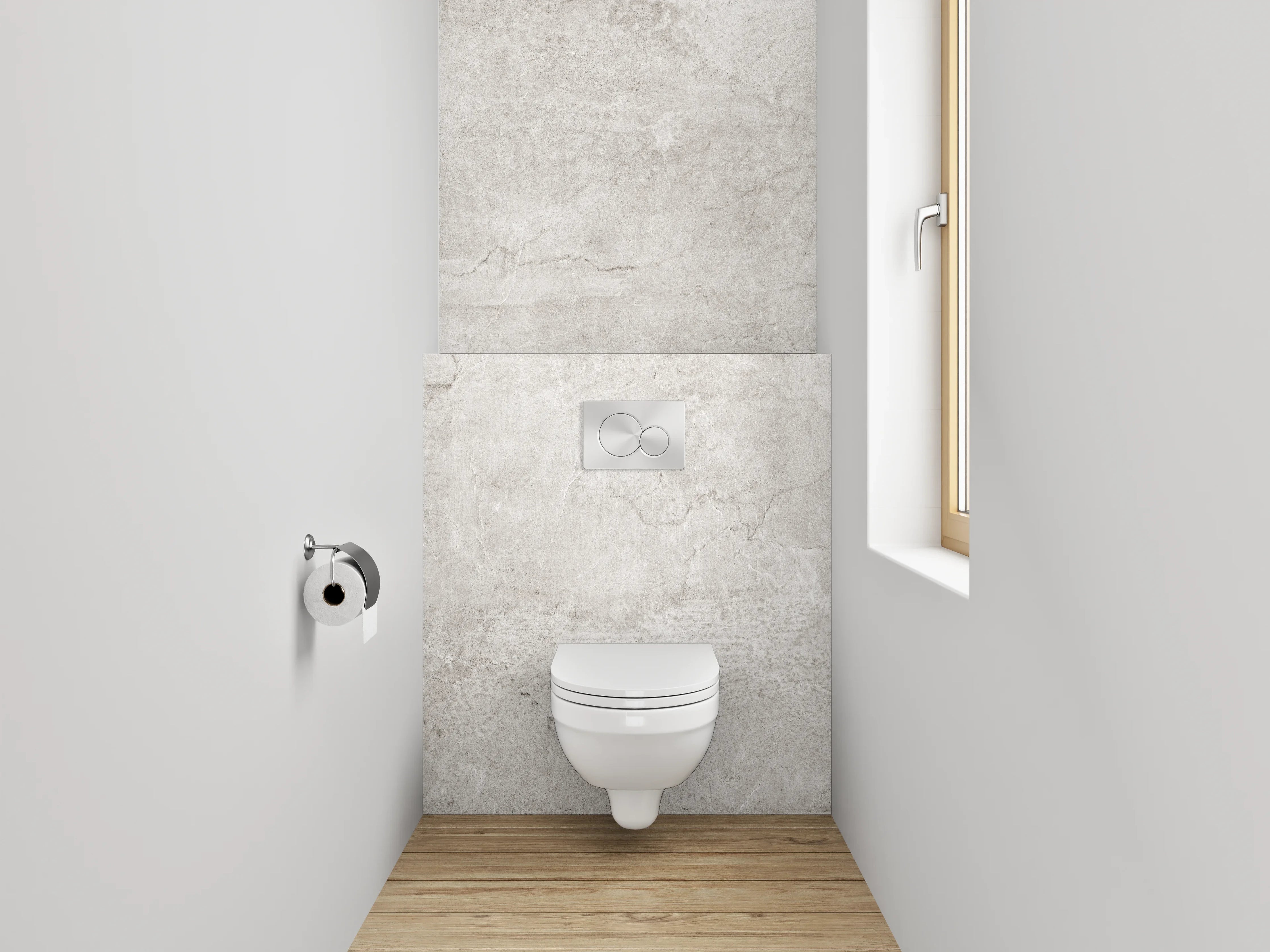 WC-Rückwand - Betonoptik Weiß-Grau Fliese