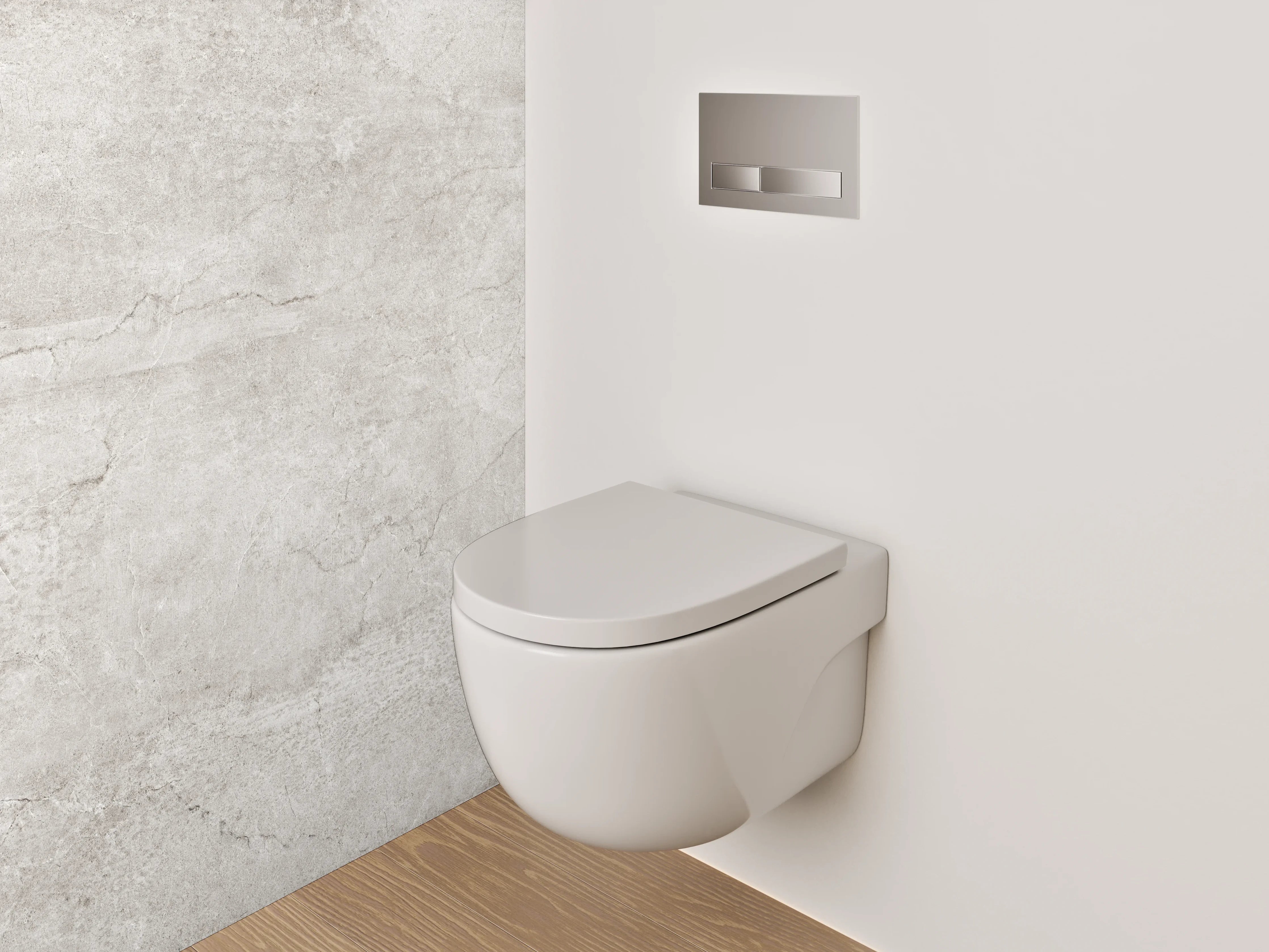 WC-Rückwand - Betonoptik Weiß-Grau Fliese