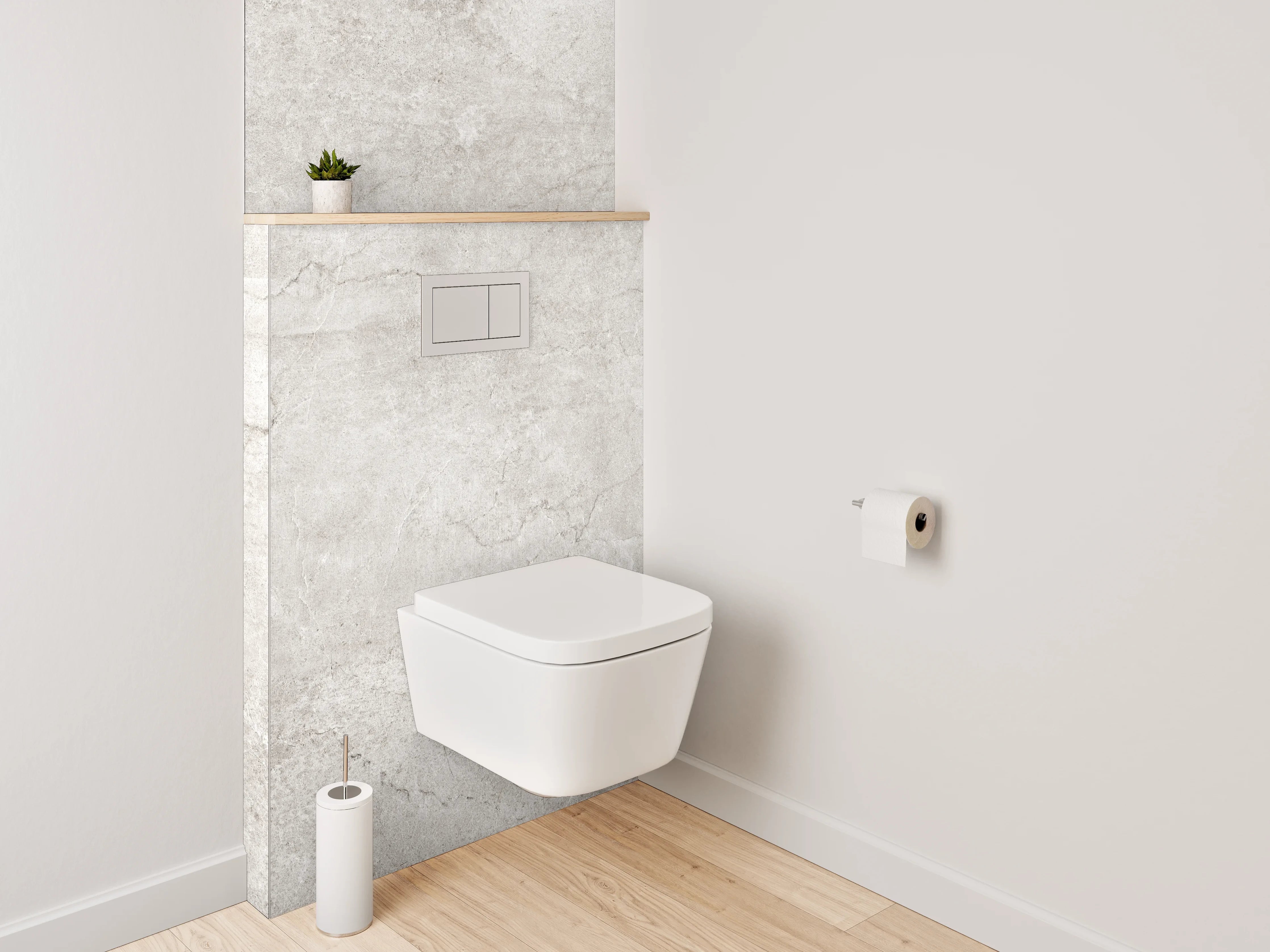 WC-Rückwand - Betonoptik Weiß-Grau Fliese