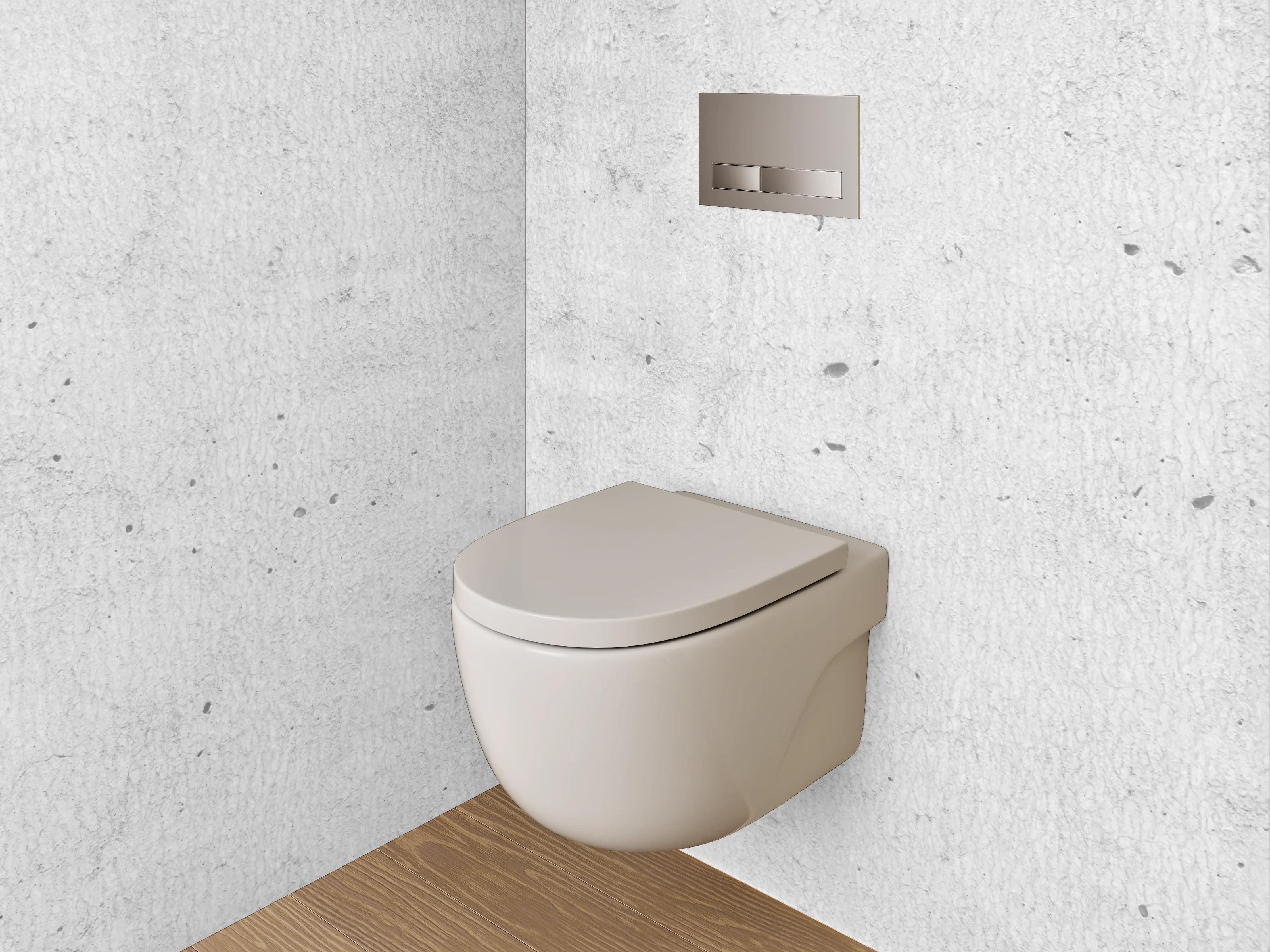 WC-Rückwand - Betonoptik Weiß-Grau Minimalistisch