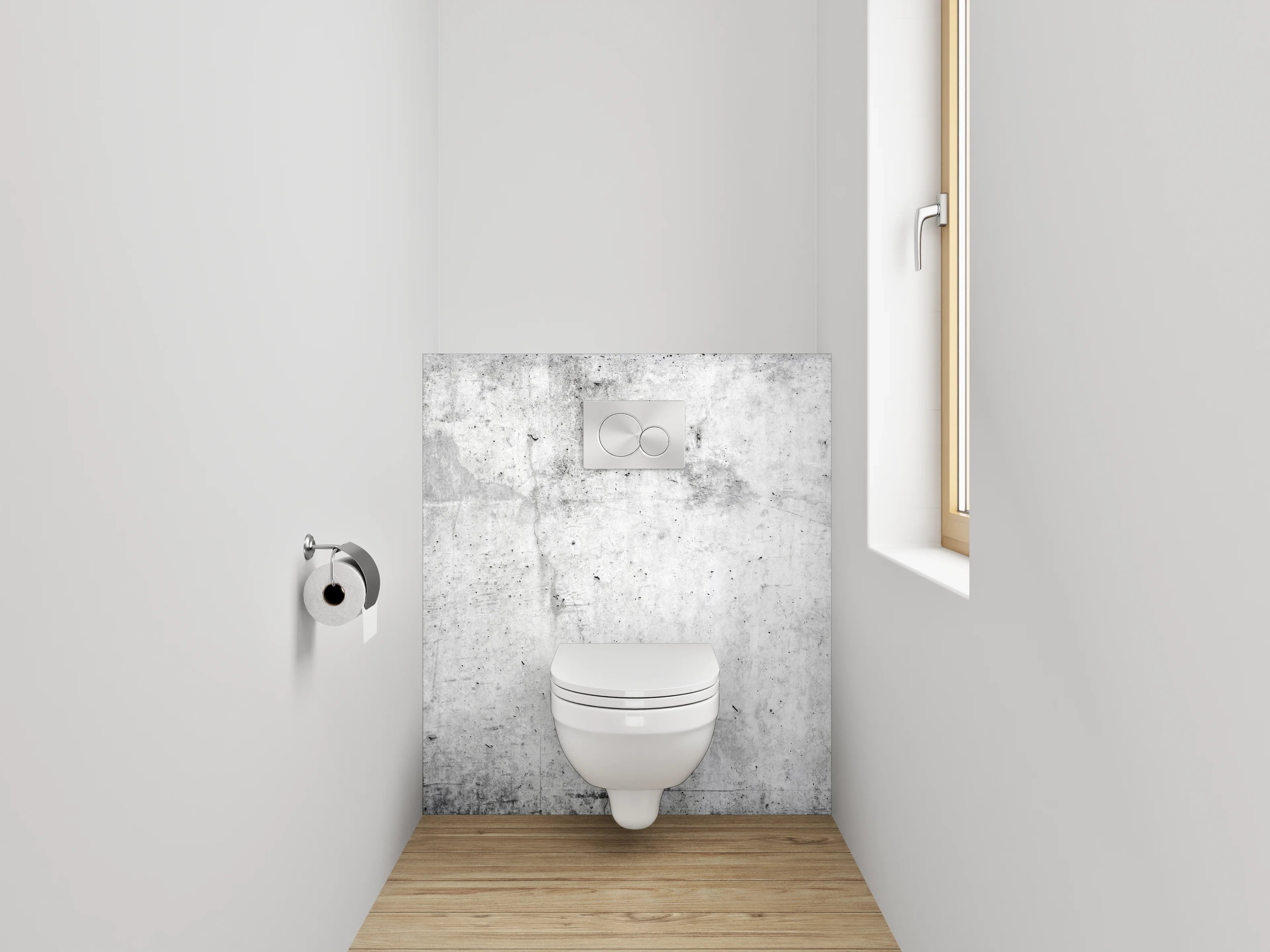 WC-Rückwand - Betonoptik Weiß Grau Wanddekor