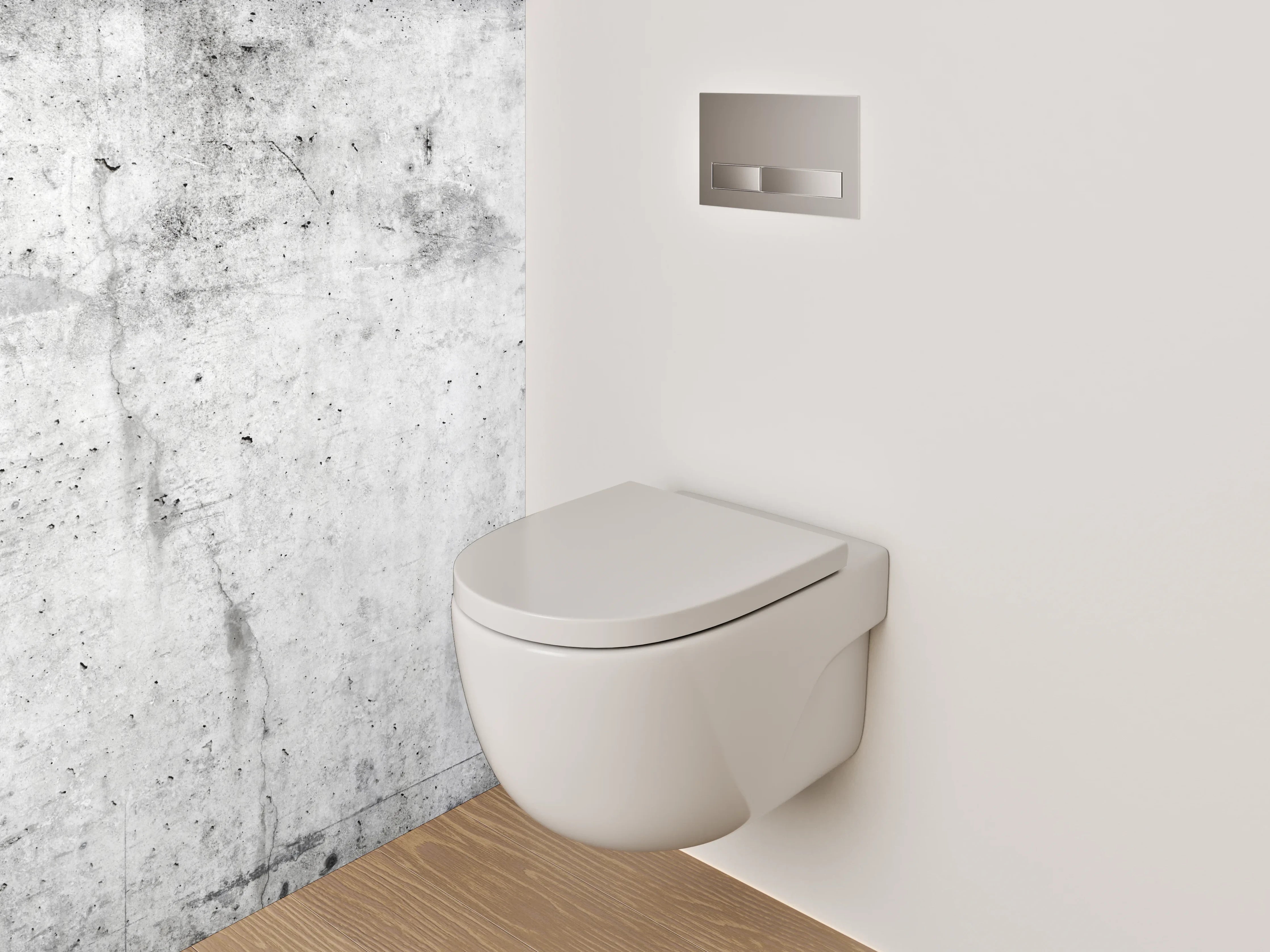 WC-Rückwand - Betonoptik Weiß Grau Wanddekor