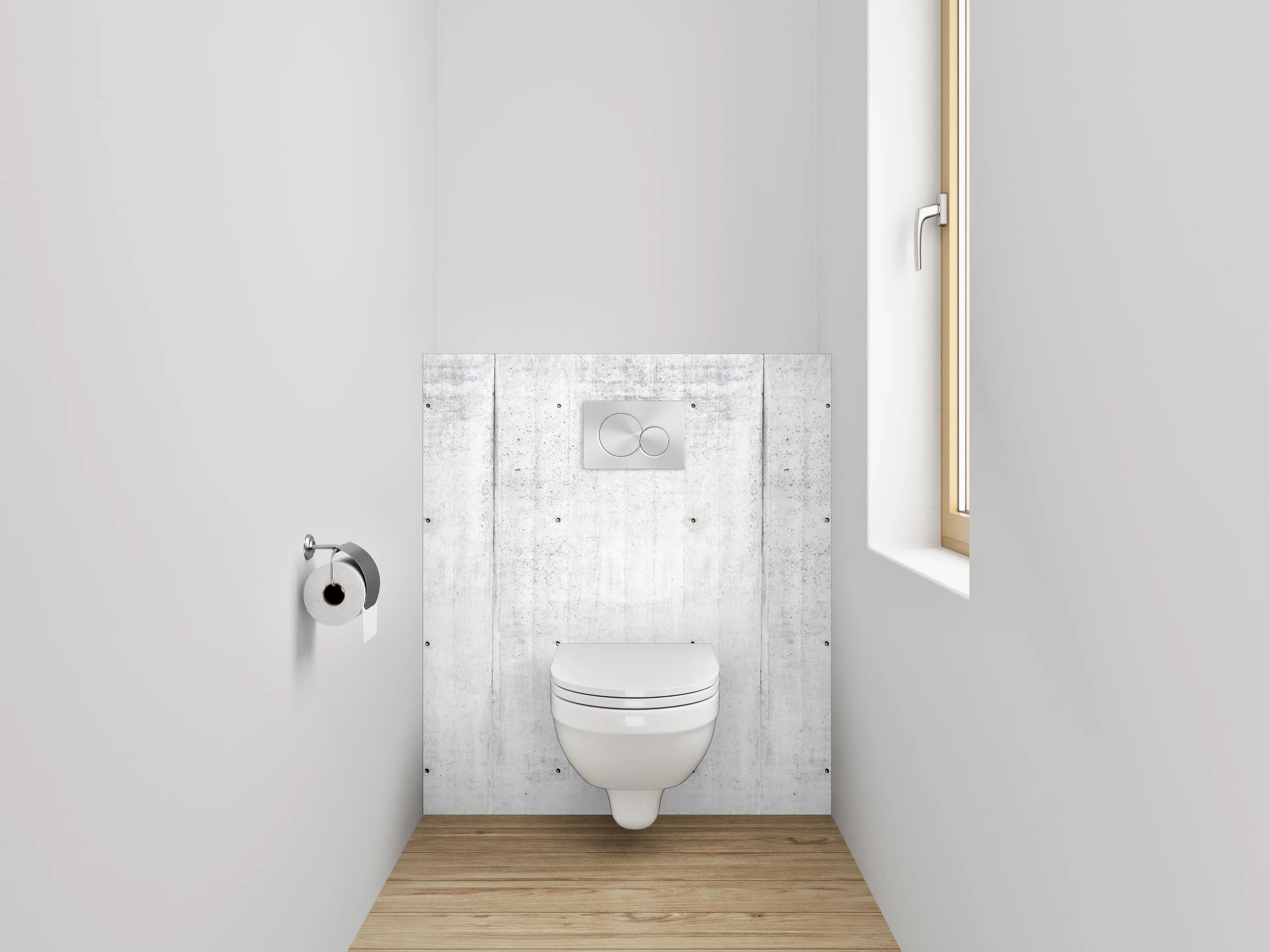 WC-Rückwand - Betonoptik Weiß-Grau Wandpanel