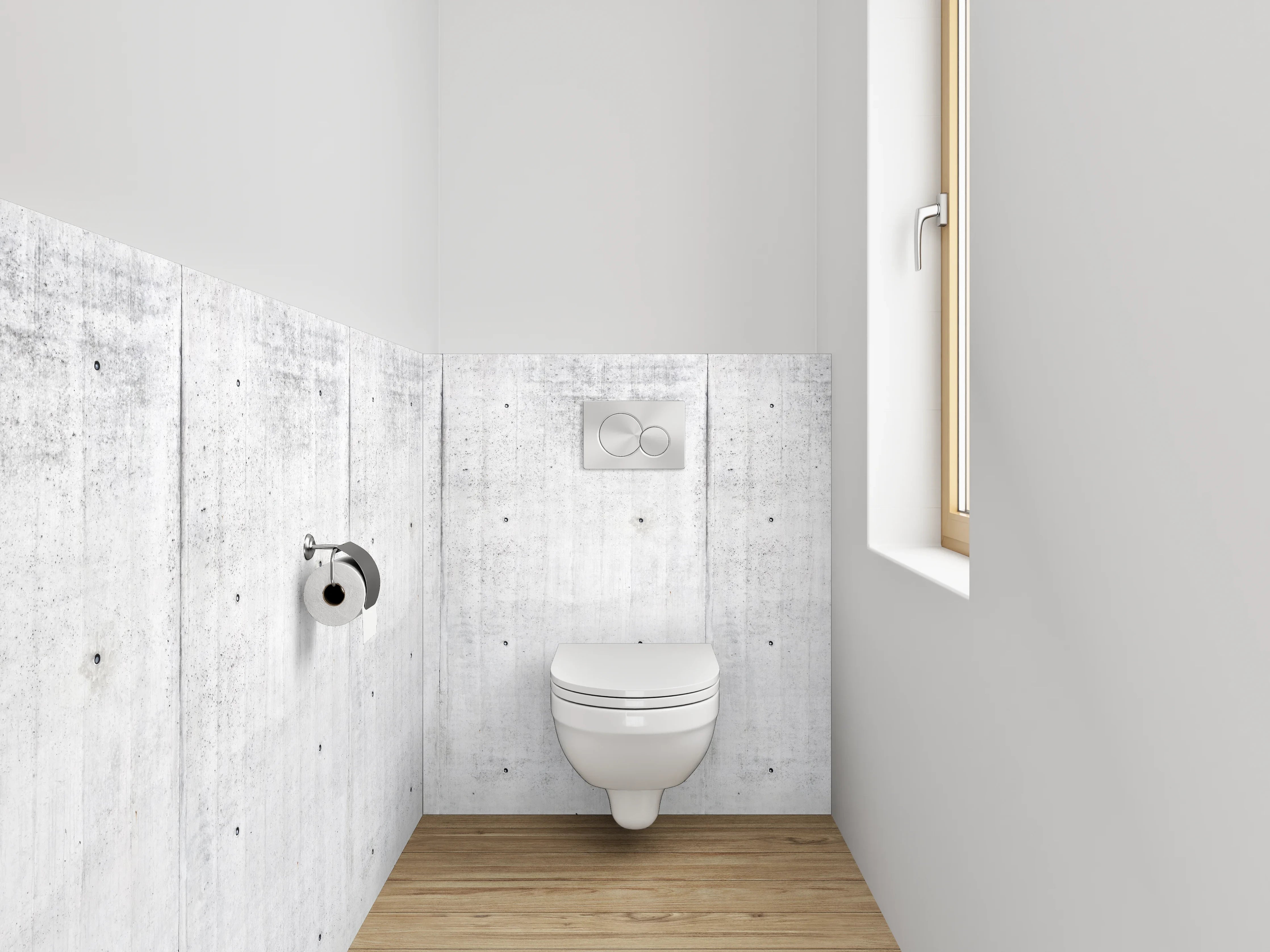WC-Rückwand - Betonoptik Weiß-Grau Wandpanel