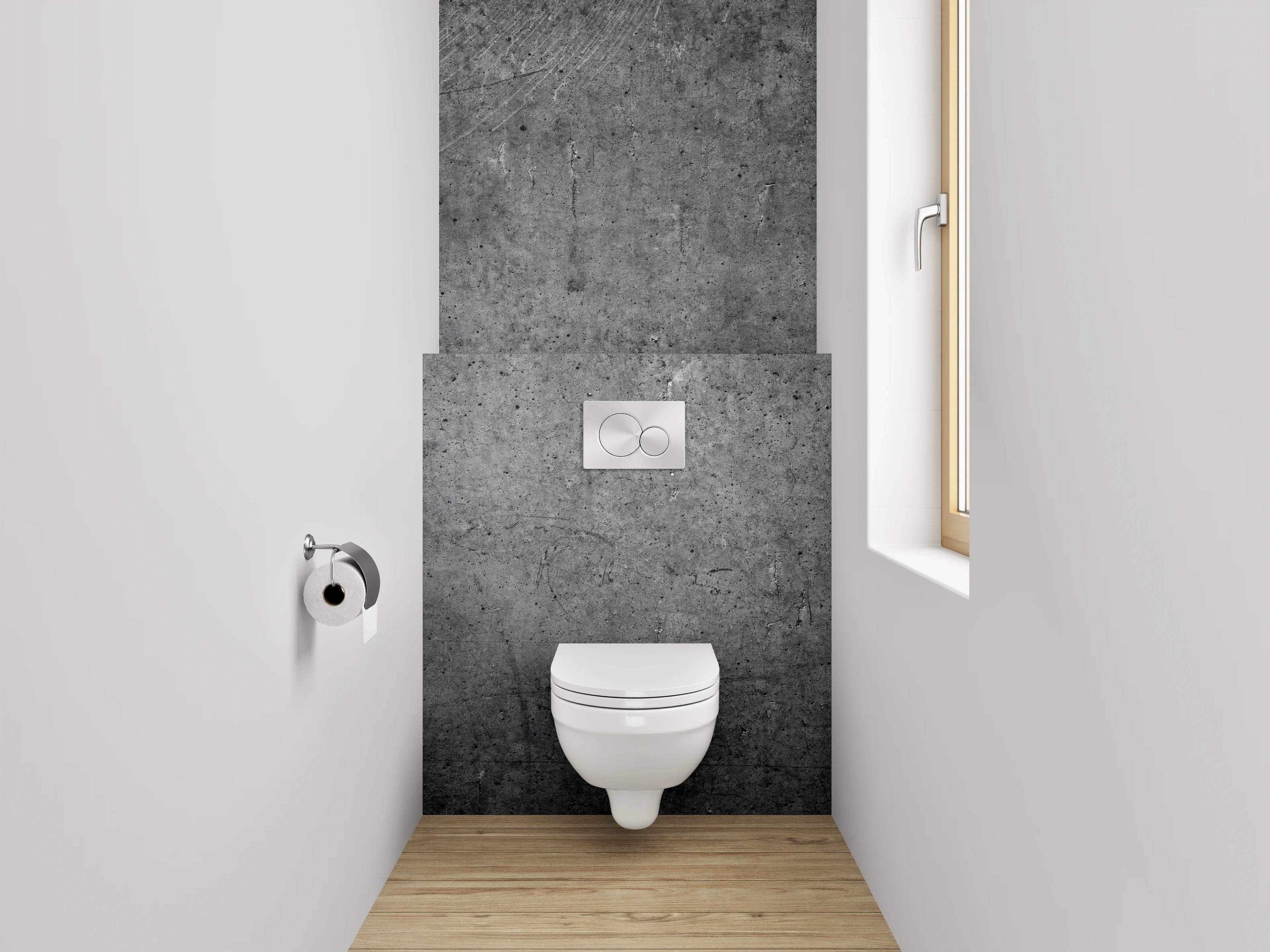 WC-Rückwand - Betonoptik dunkelgrau Wanddekor